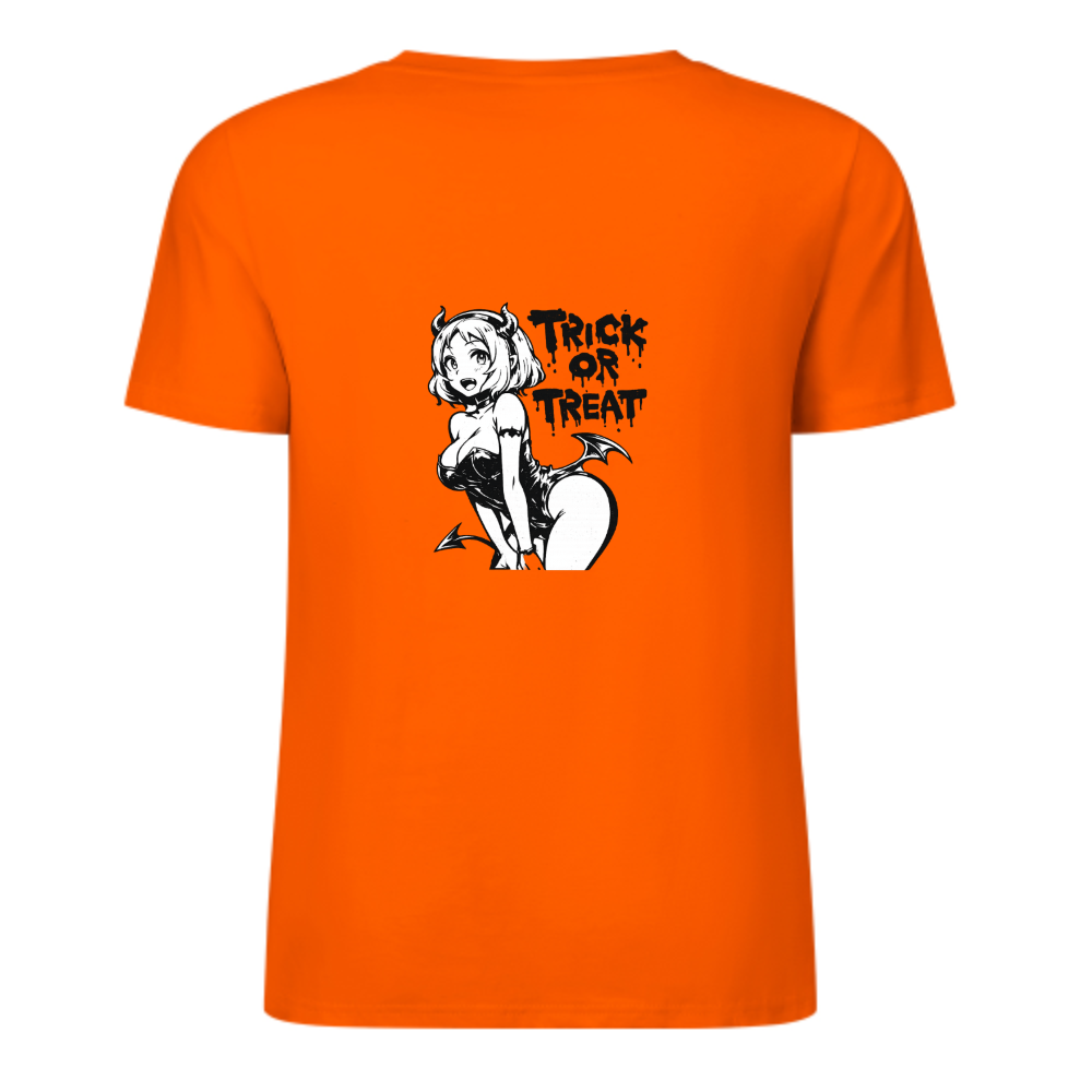 Trick Or Treat Anime Devil Girl Graphic Tee – Cute Halloween Streetwear Shirt(z138)