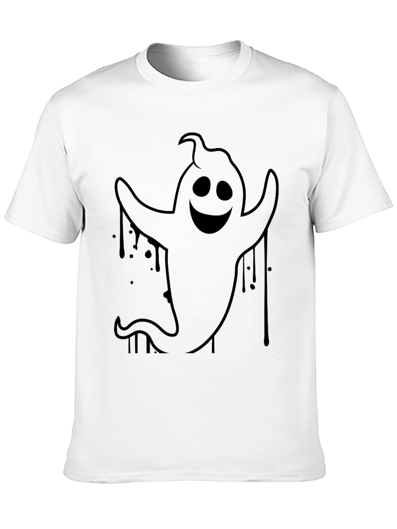 Spooky Ghost Graphic Tee - Halloween Style