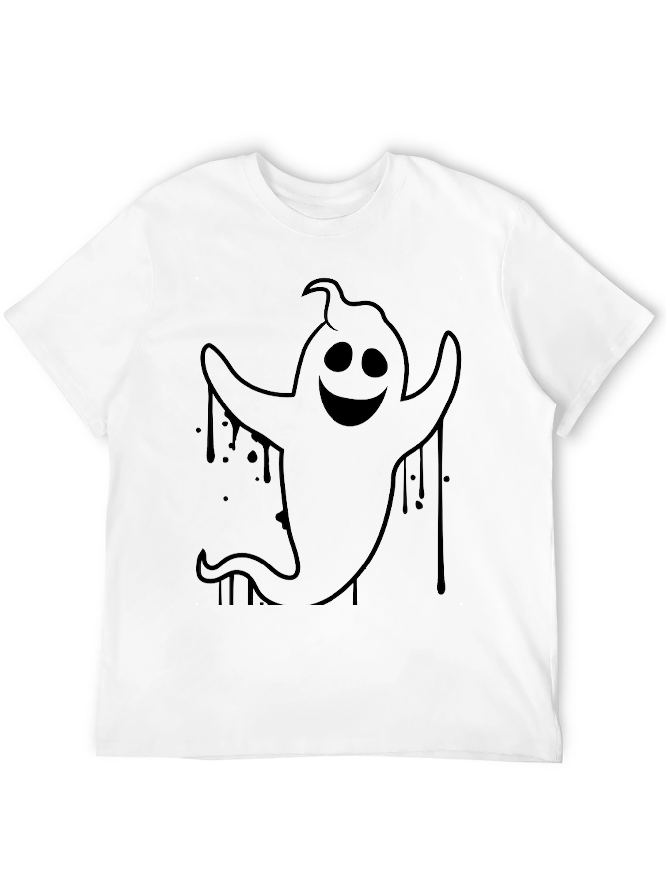 Spooky Ghost Graphic Tee - Halloween Style