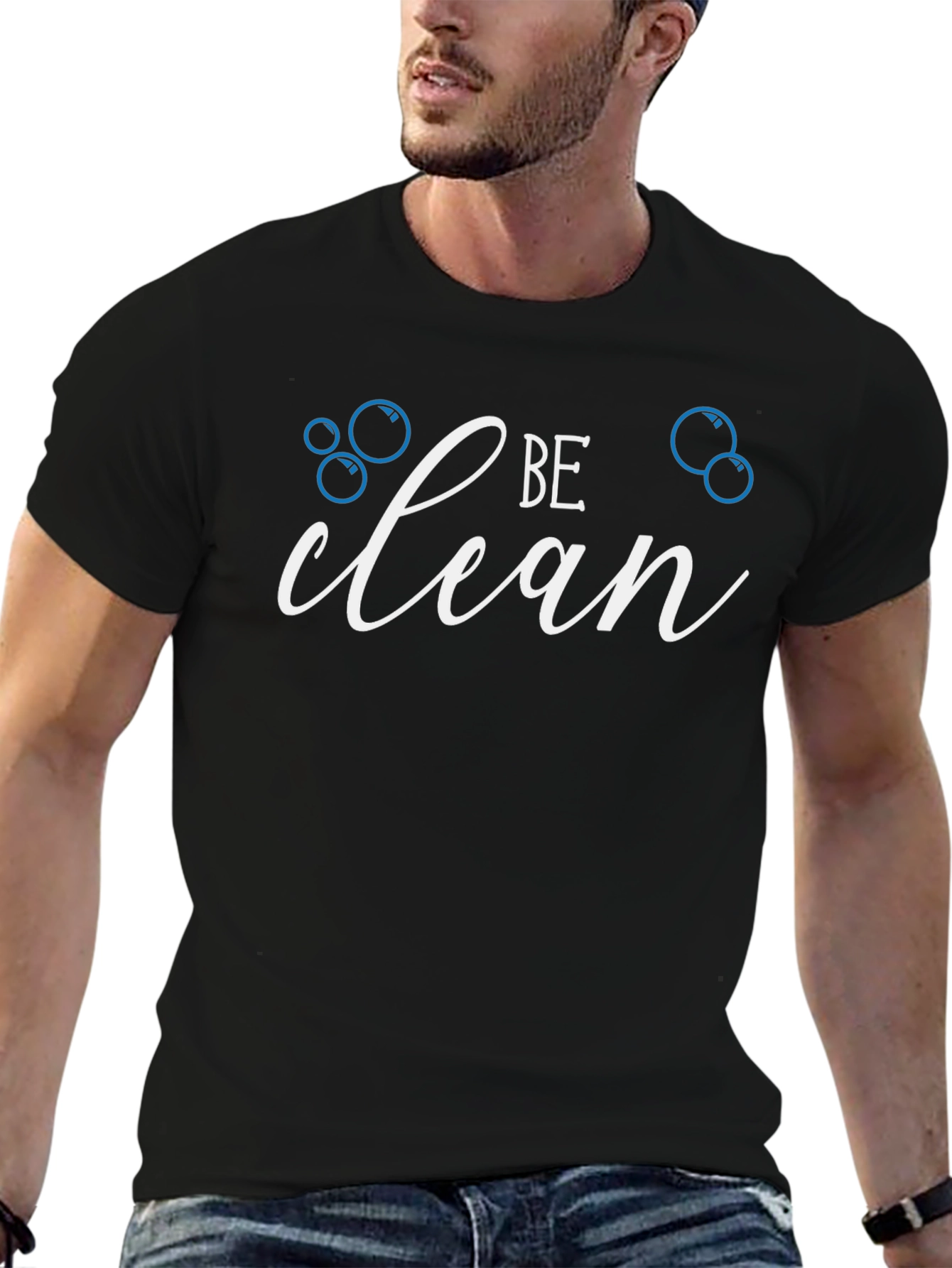 Be Clean Graphic T-Shirt - Black Cotton Tee