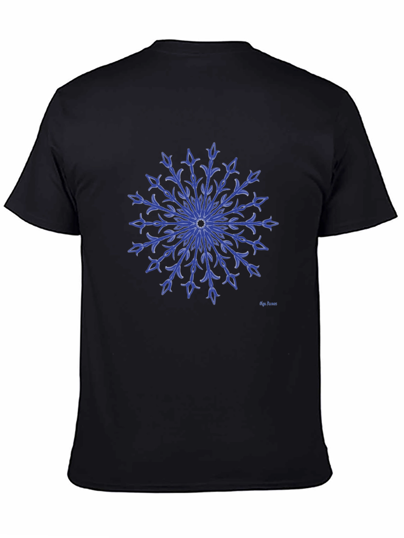 Blue Floral Medallion Graphic T-Shirt
