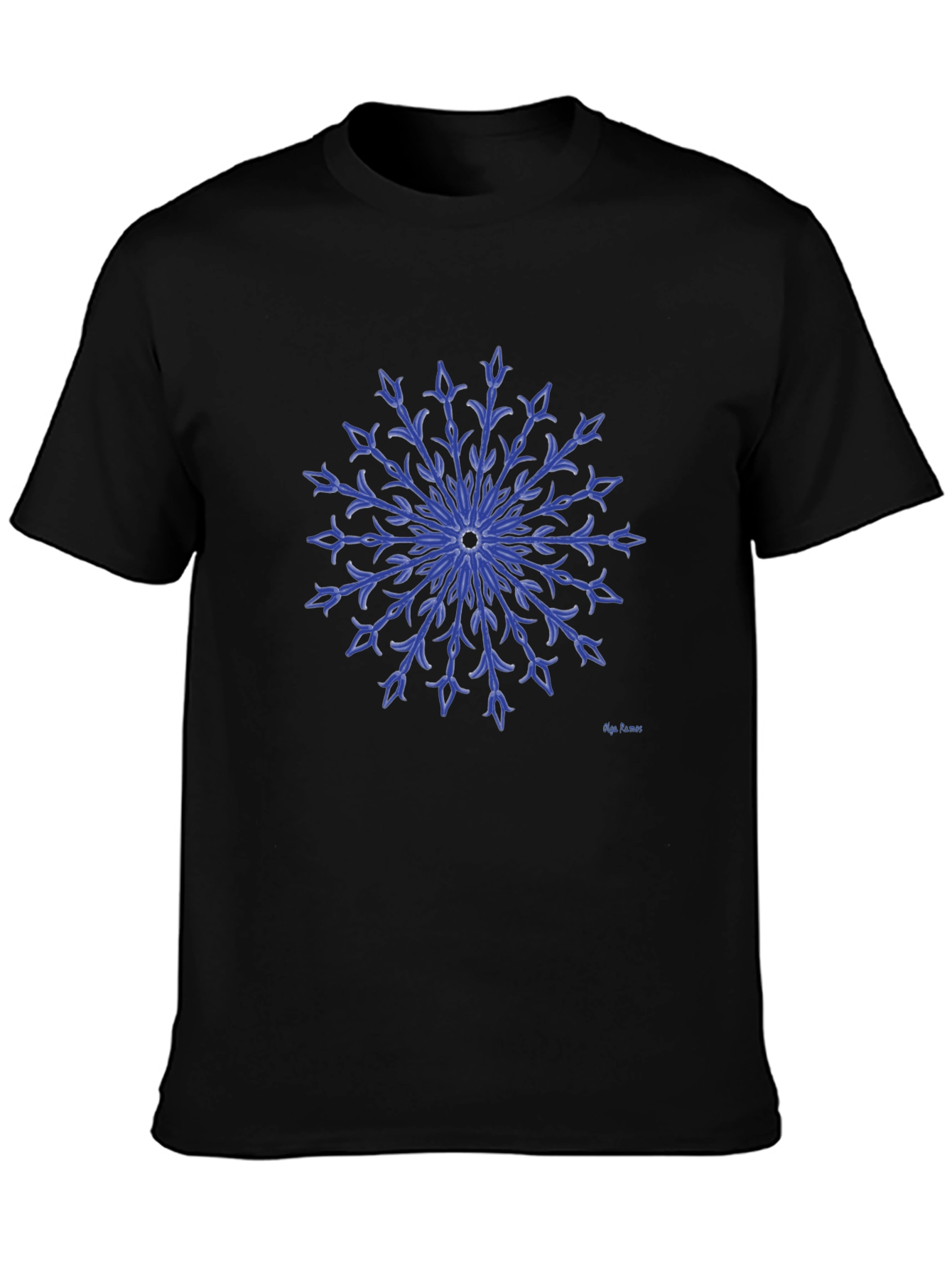 Blue Floral Medallion Graphic T-Shirt