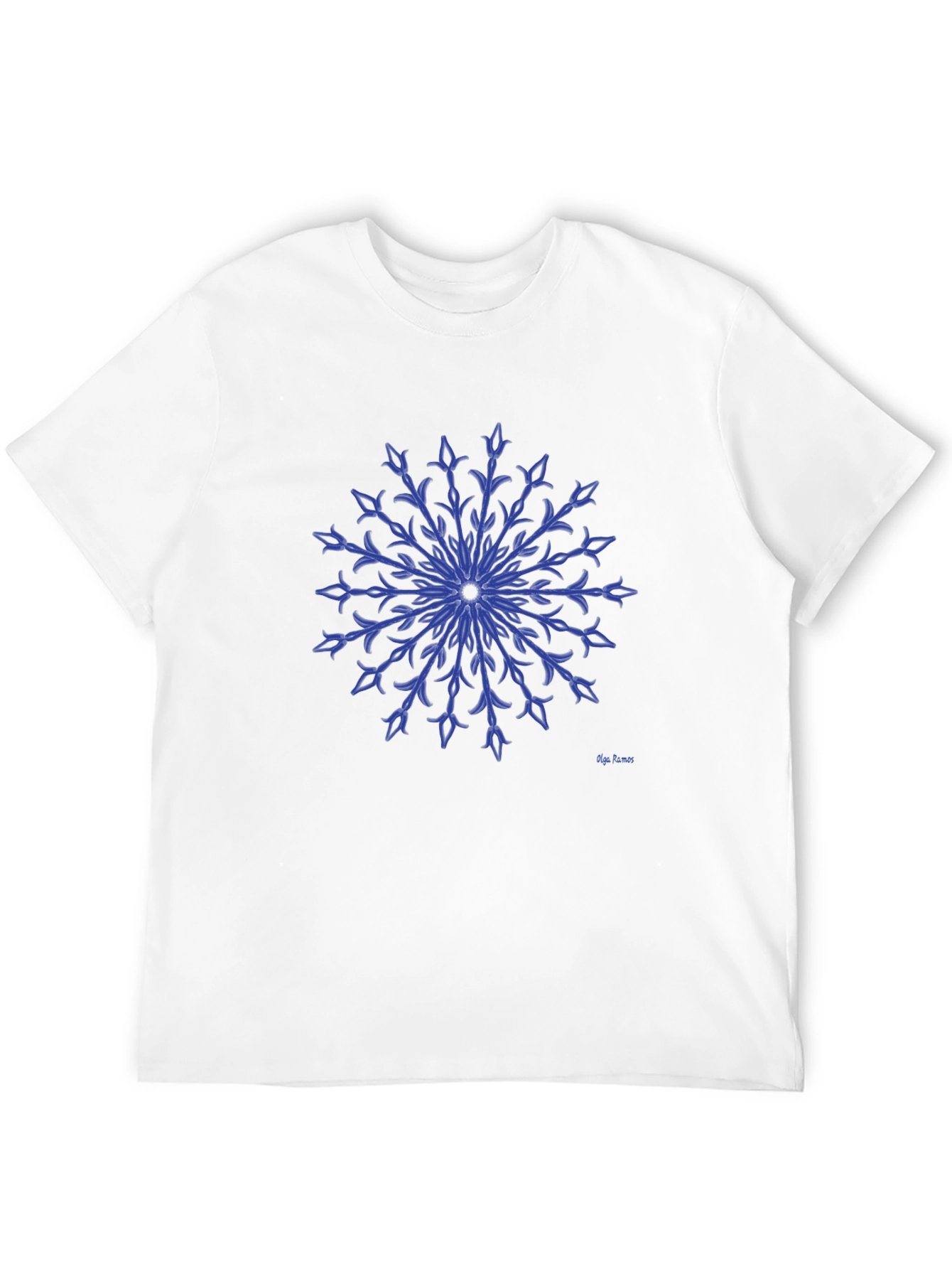 Blue Floral Medallion Graphic T-Shirt