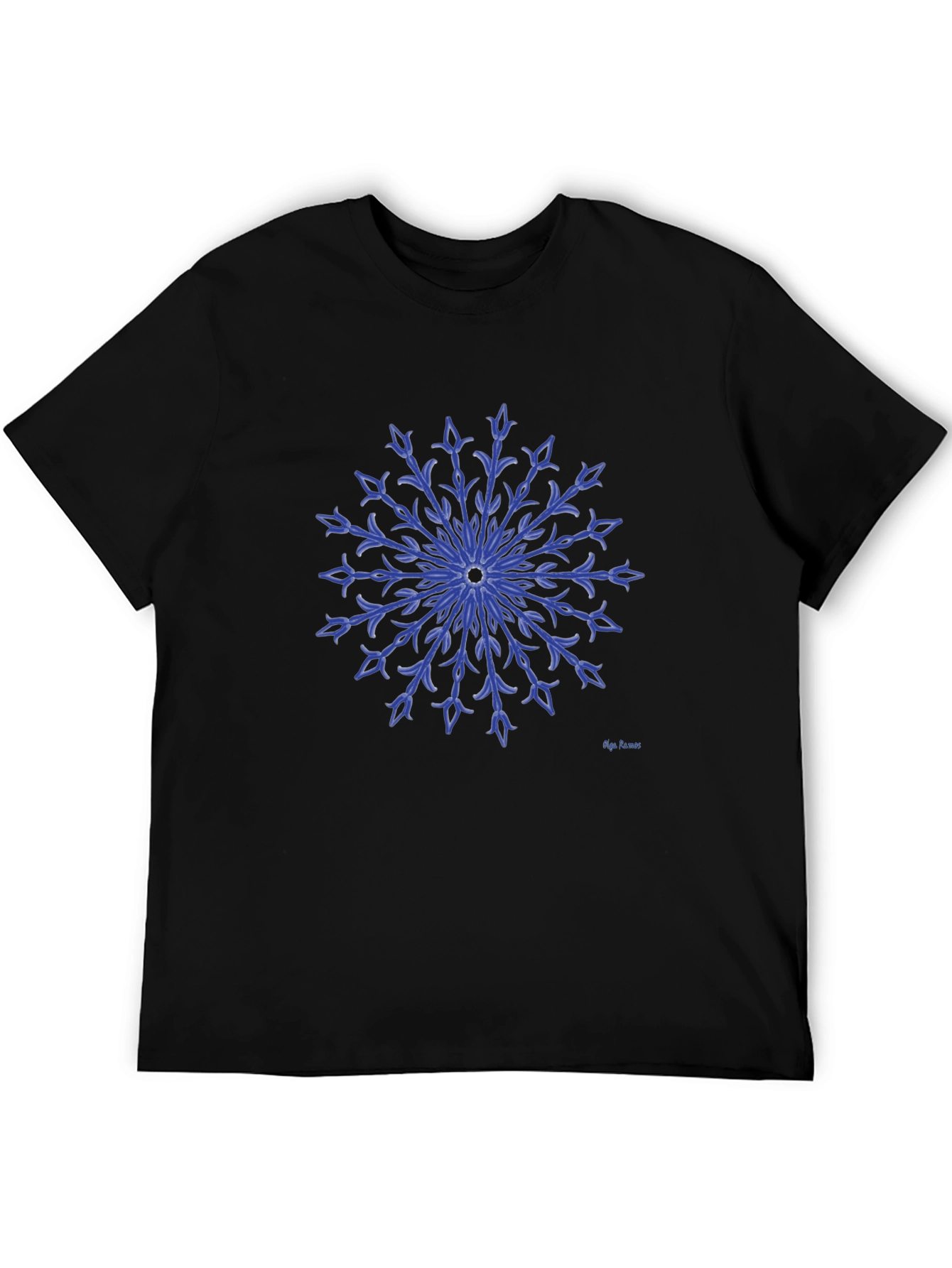 Blue Floral Medallion Graphic T-Shirt