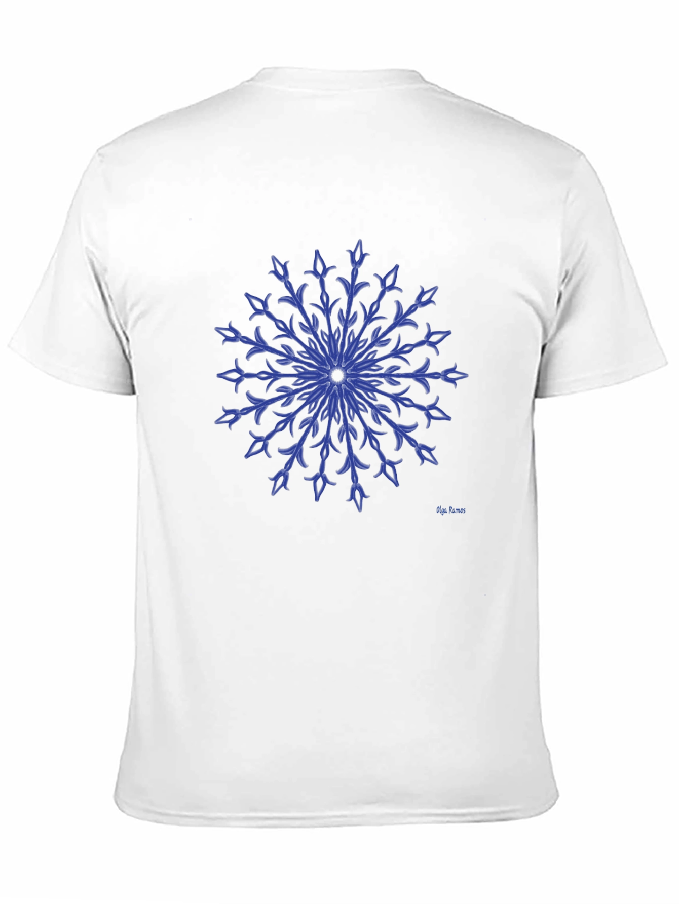 Blue Floral Medallion Graphic T-Shirt
