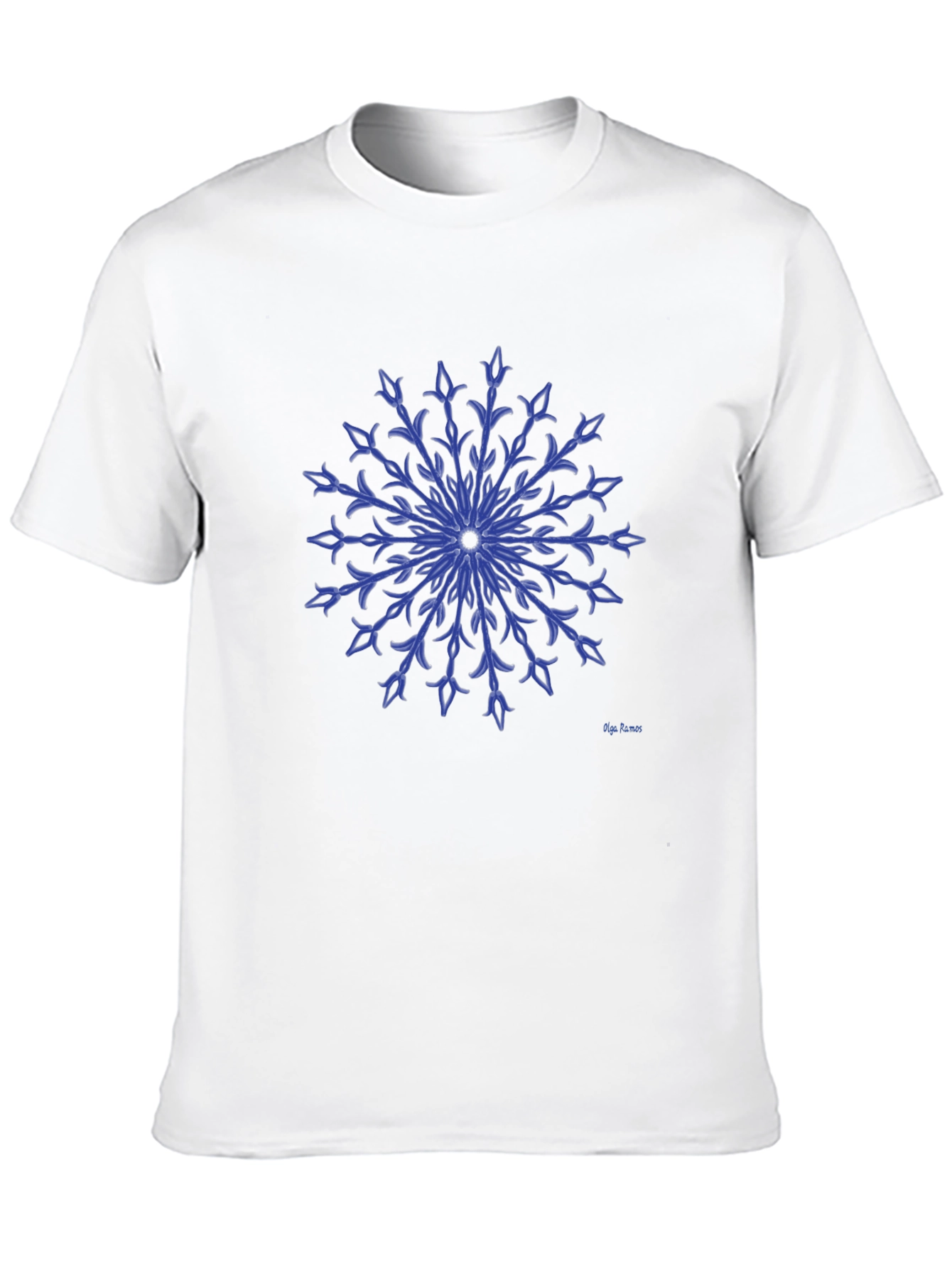 Blue Floral Medallion Graphic T-Shirt