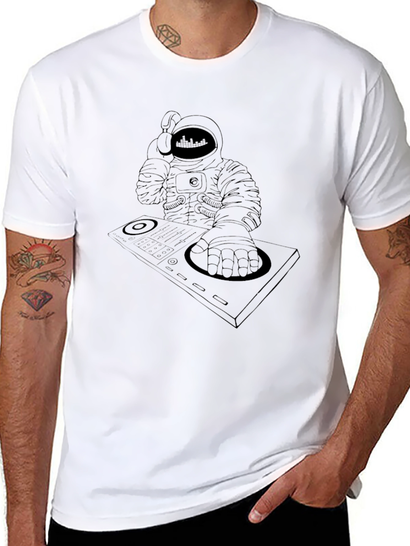 Astronaut DJ Graphic Tee - Cosmic Beats