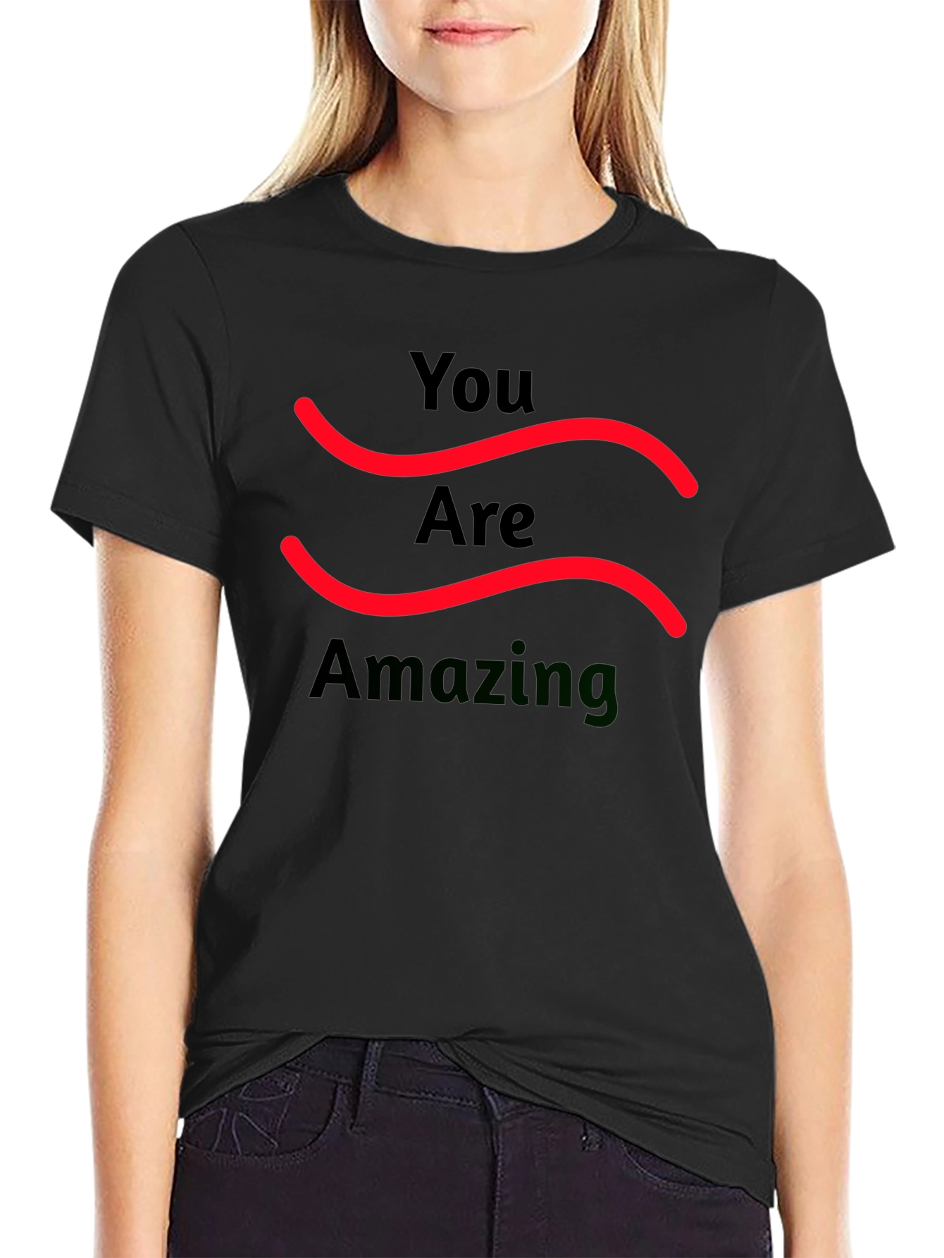 You Are Amazing Graphic Tee - Black Cotton T-Shirt