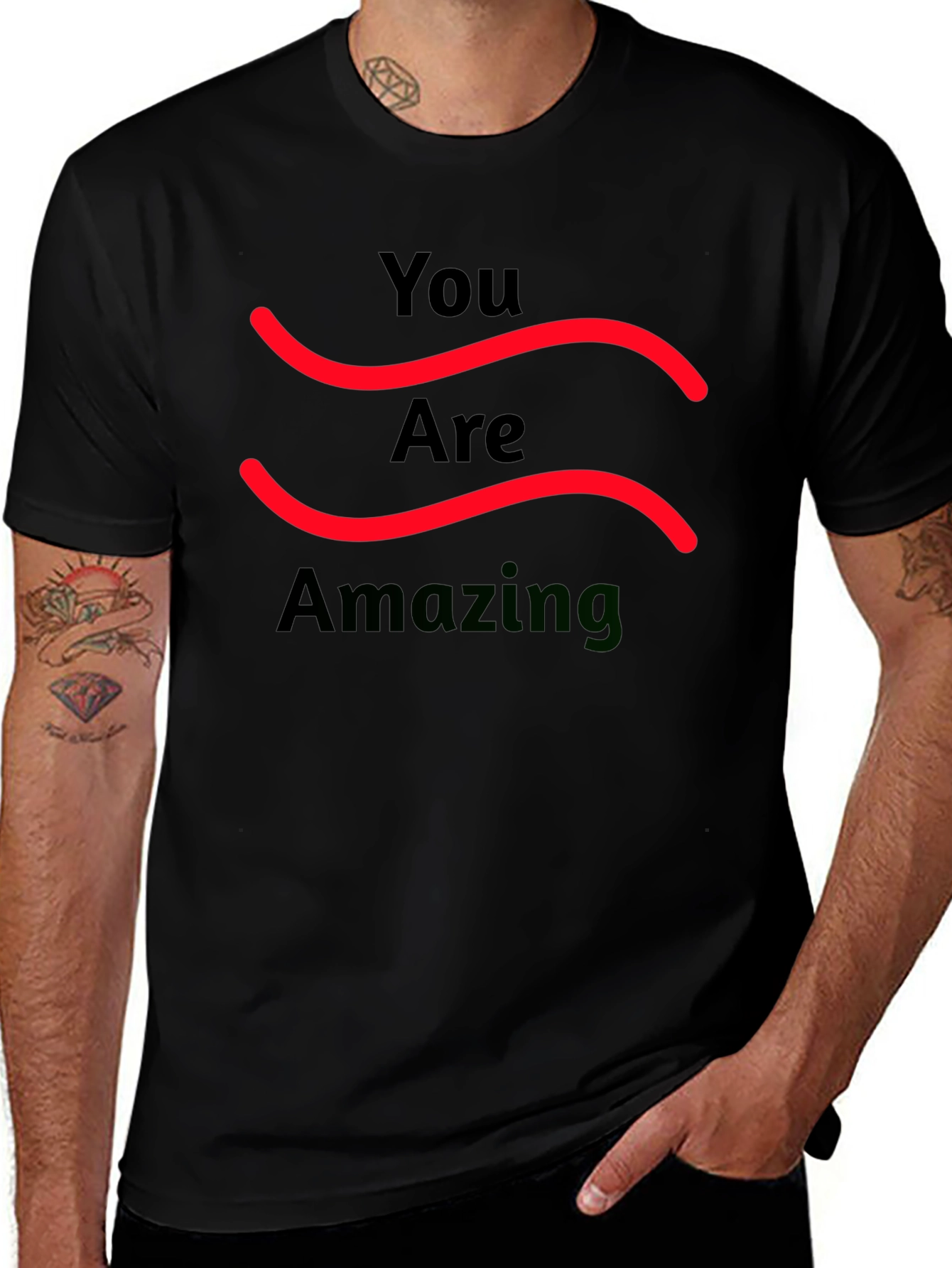 You Are Amazing Graphic Tee - Black Cotton T-Shirt