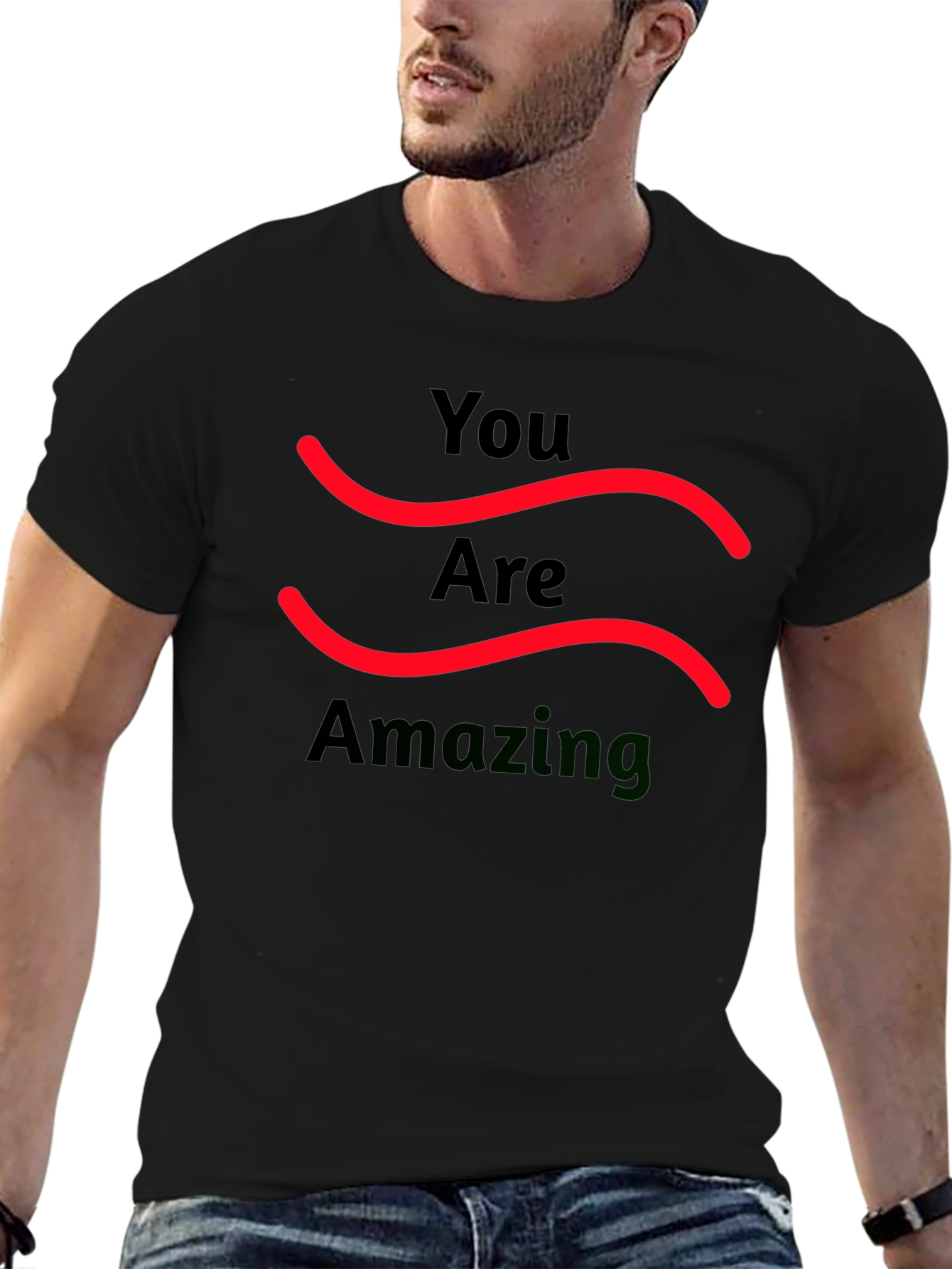 You Are Amazing Graphic Tee - Black Cotton T-Shirt