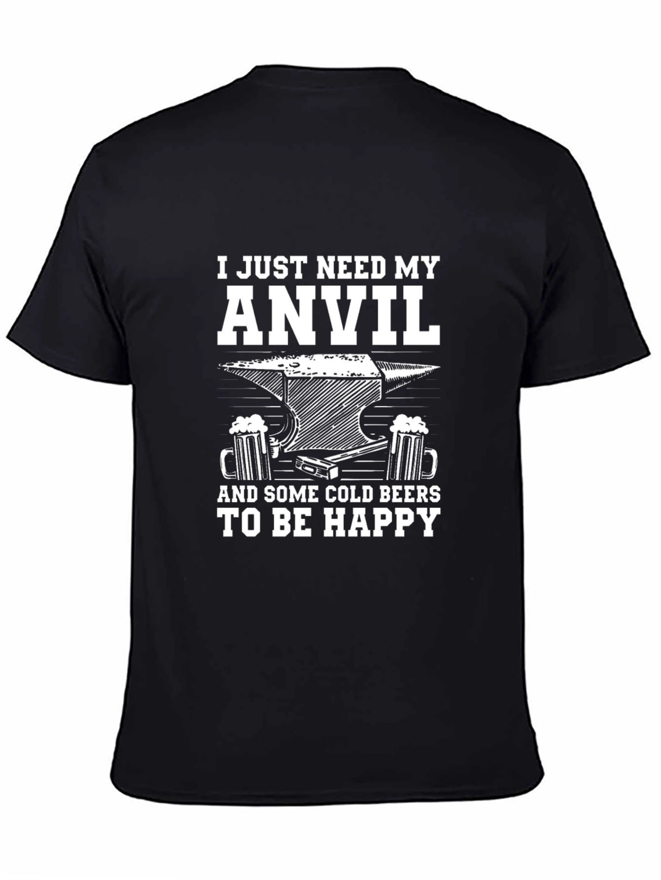 Anvil and Cold Beer T-Shirt - Blacksmith Gift