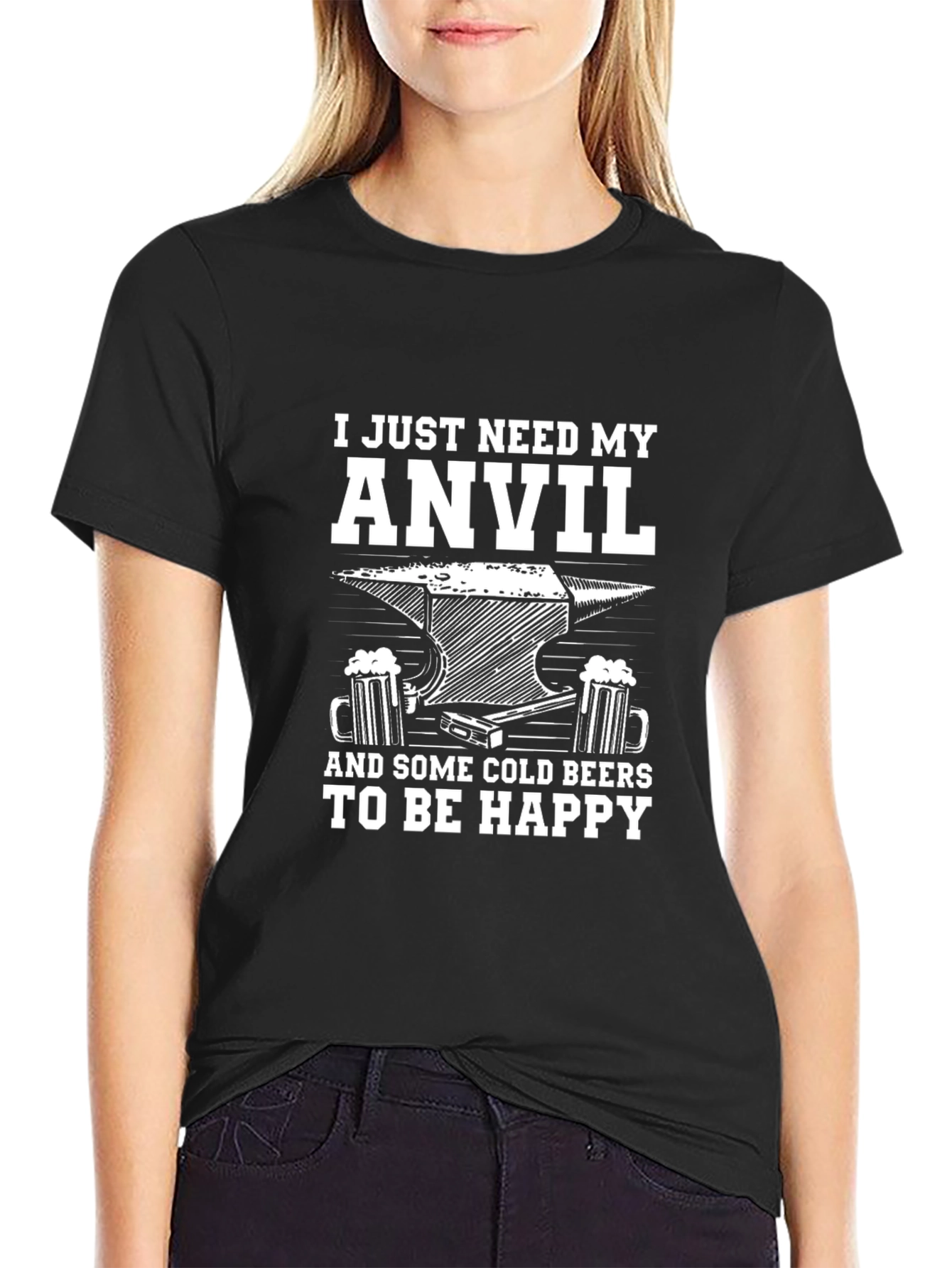 Anvil and Cold Beer T-Shirt - Blacksmith Gift