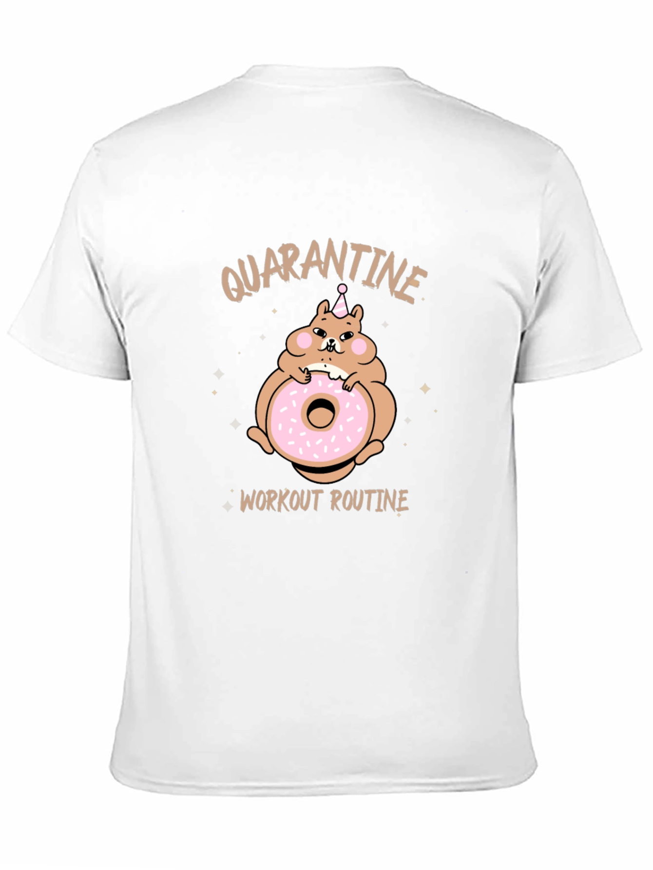 Quarantine Workout Routine Funny Hamster Donut T-Shirt