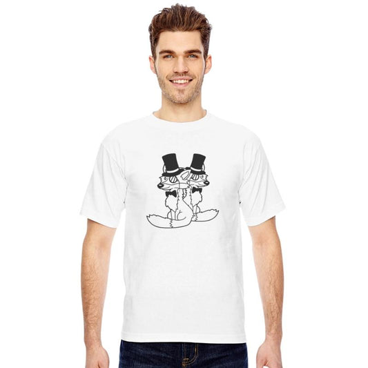 2 Foxes Friends Top Hat Rich Men Monocle Glasses