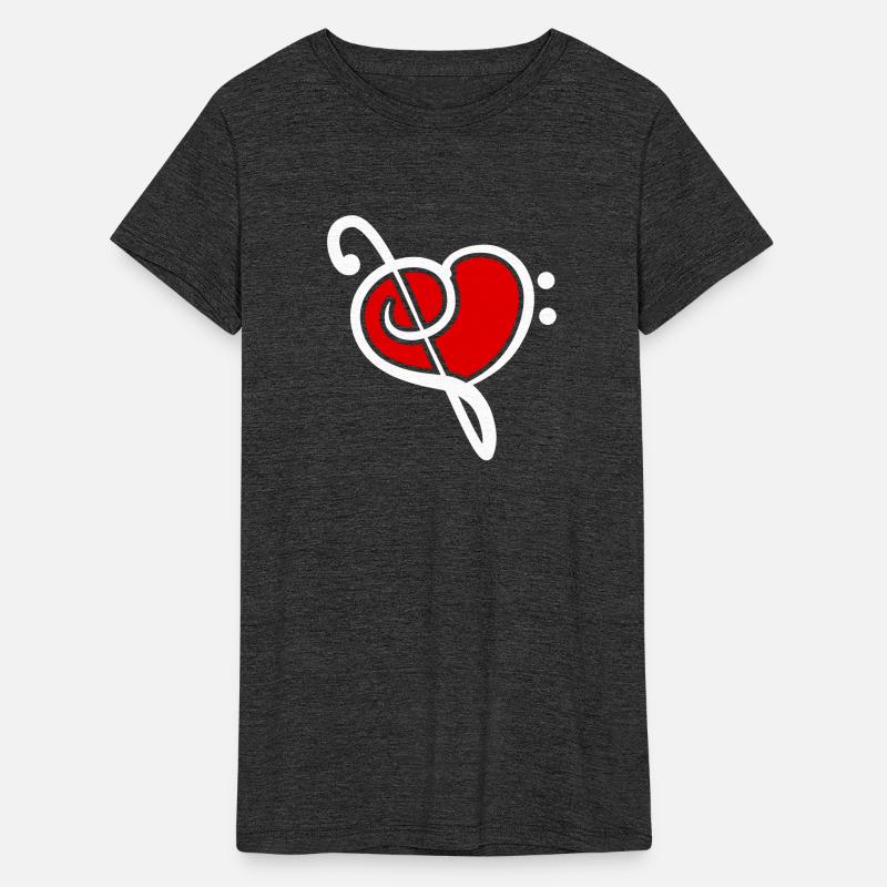 2 Music Bass Clef Heart Love Note Two Treble Sound