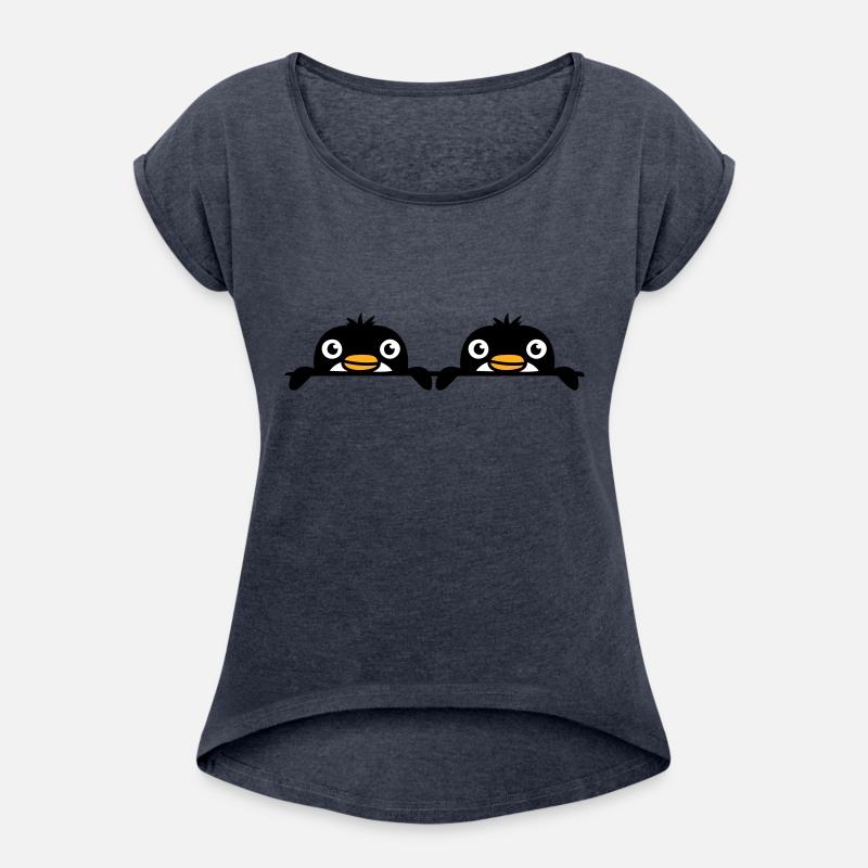 2 Penguins Two Friends Look Out From Behind a Wall