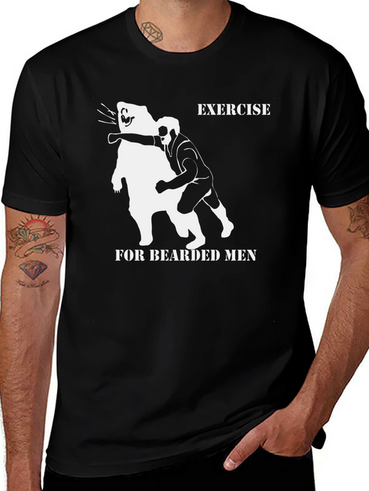 Exercise for Bearded Men Graphic T-Shirt