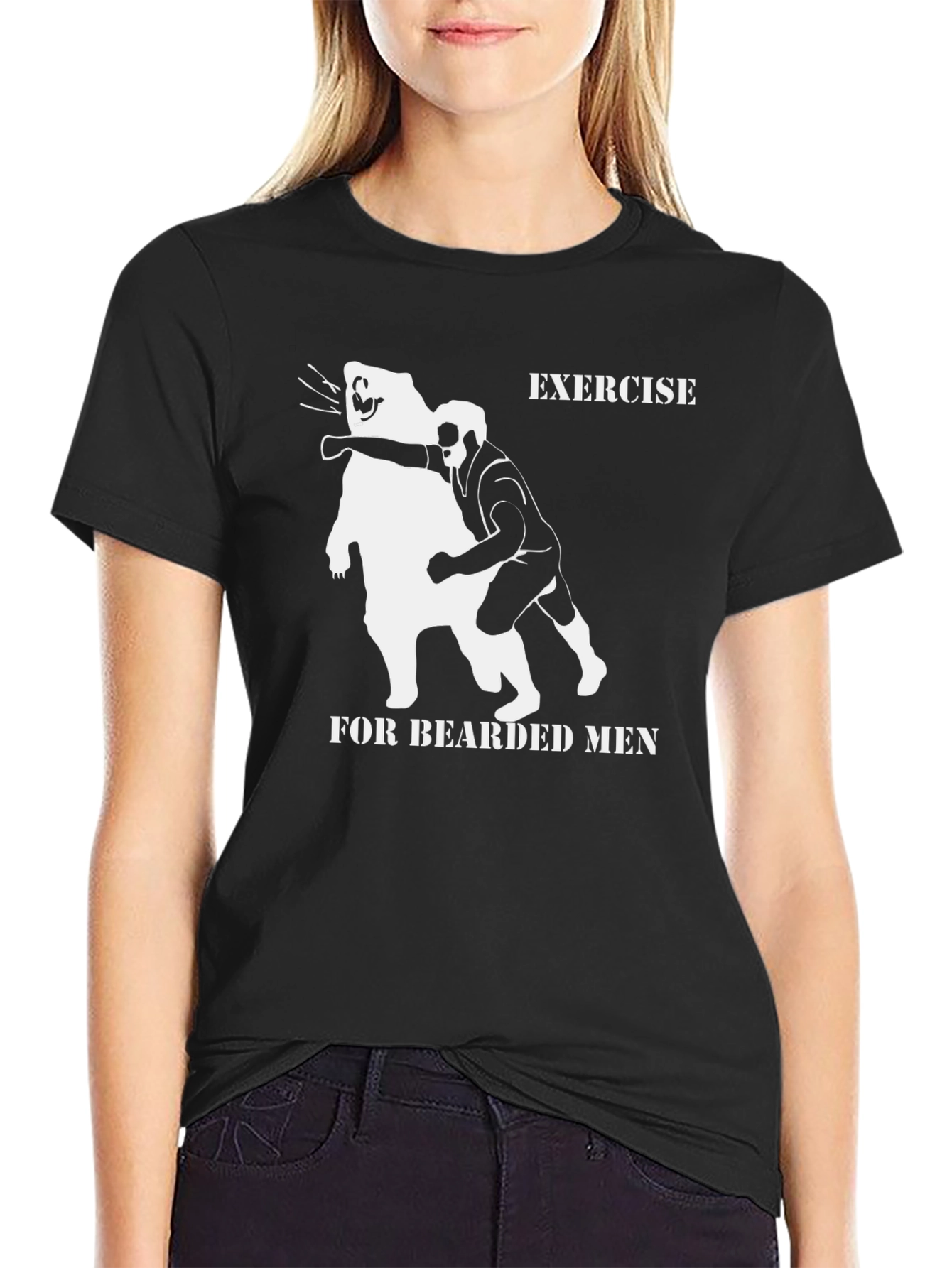 Exercise for Bearded Men Graphic T-Shirt