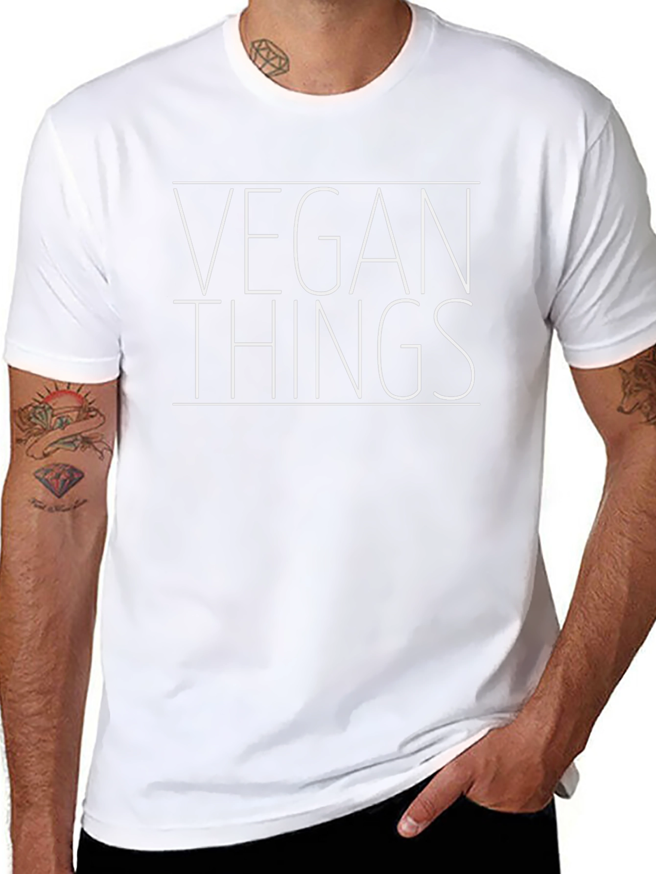 Vegan Things Graphic Tee - Black Cotton Casual T-Shirt