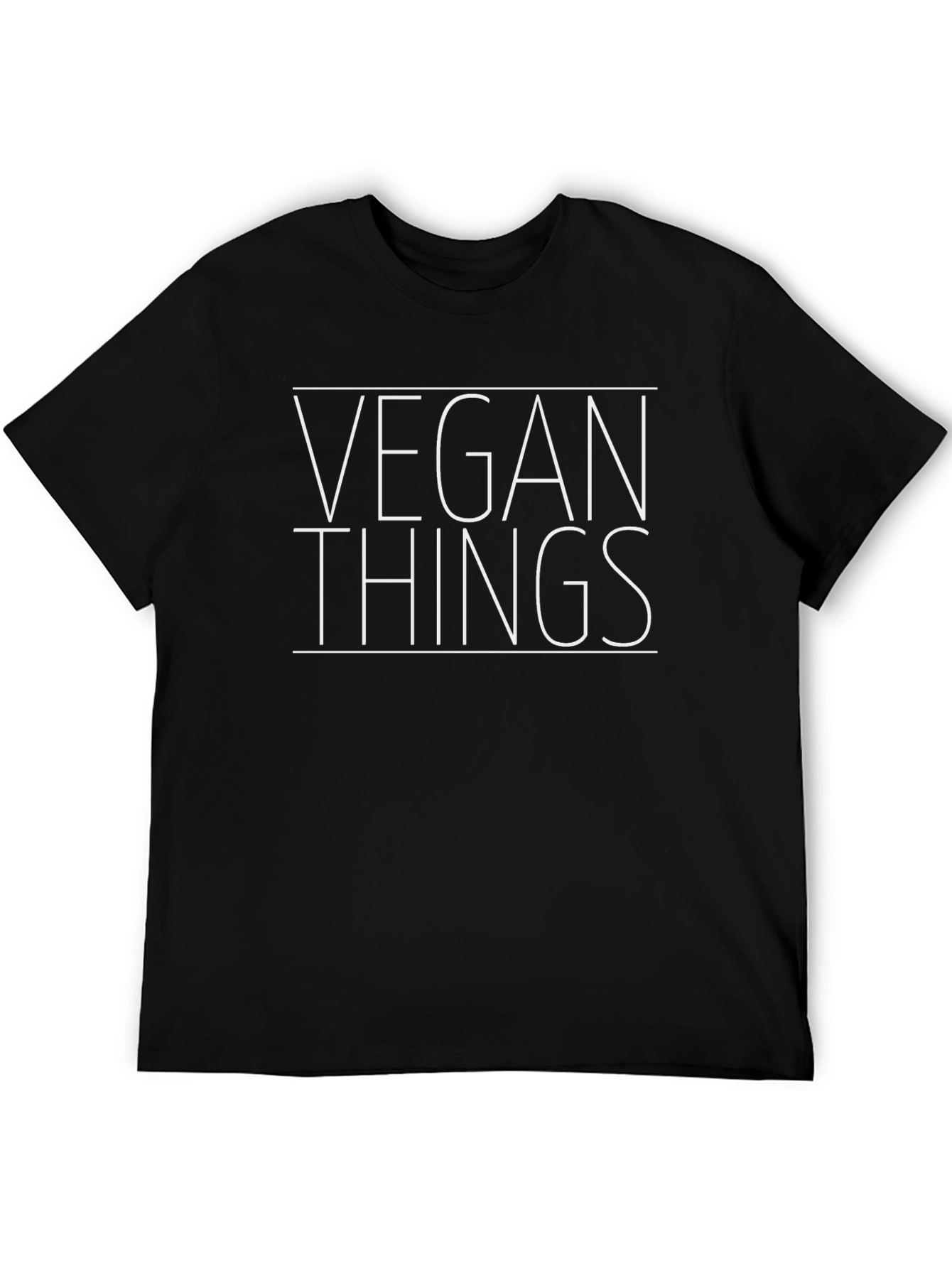 Vegan Things Graphic Tee - Black Cotton Casual T-Shirt