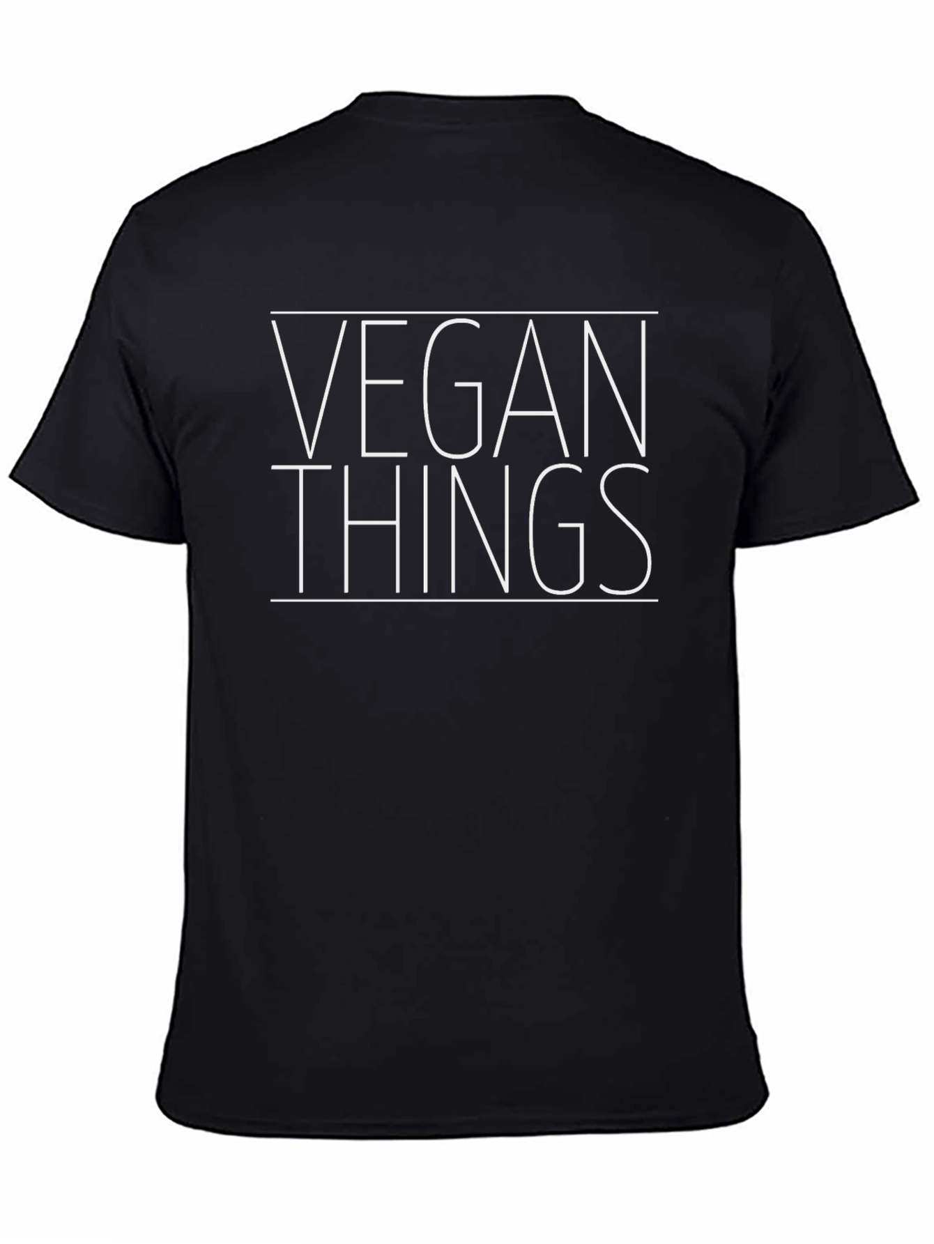 Vegan Things Graphic Tee - Black Cotton Casual T-Shirt