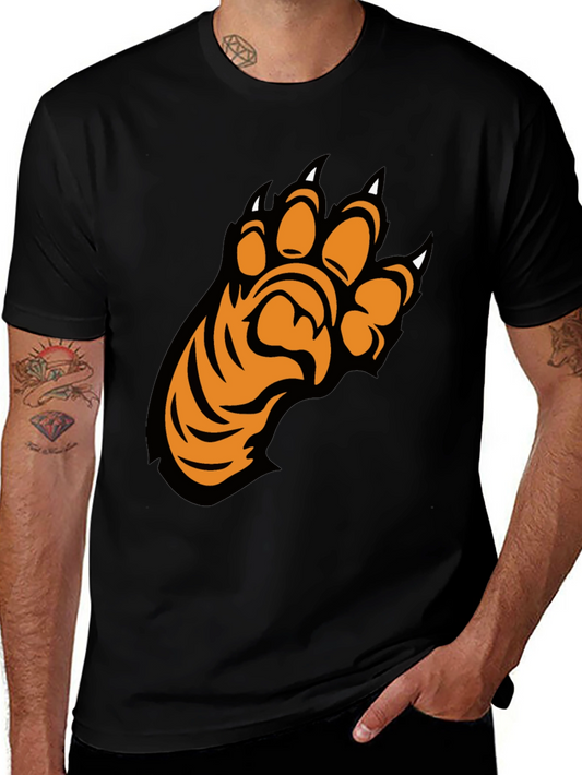 Cool Black T-Shirt with Tiger Paw Design