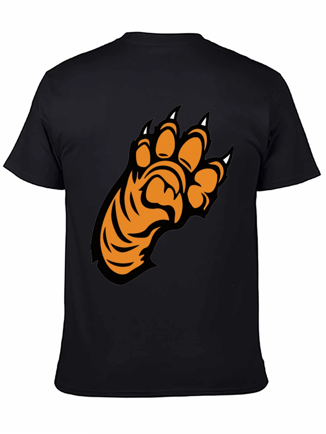 Cool Black T-Shirt with Tiger Paw Design