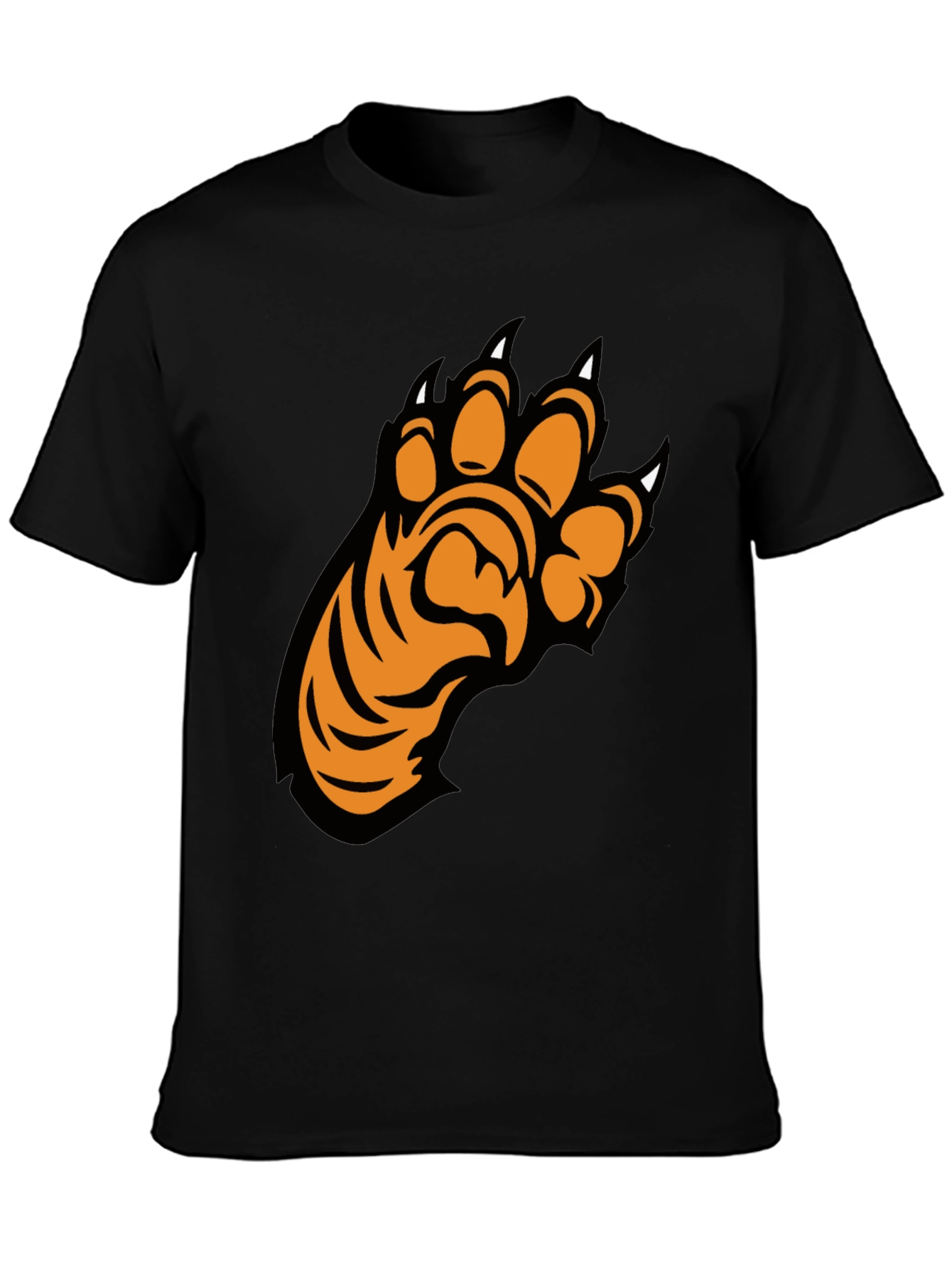 Cool Black T-Shirt with Tiger Paw Design