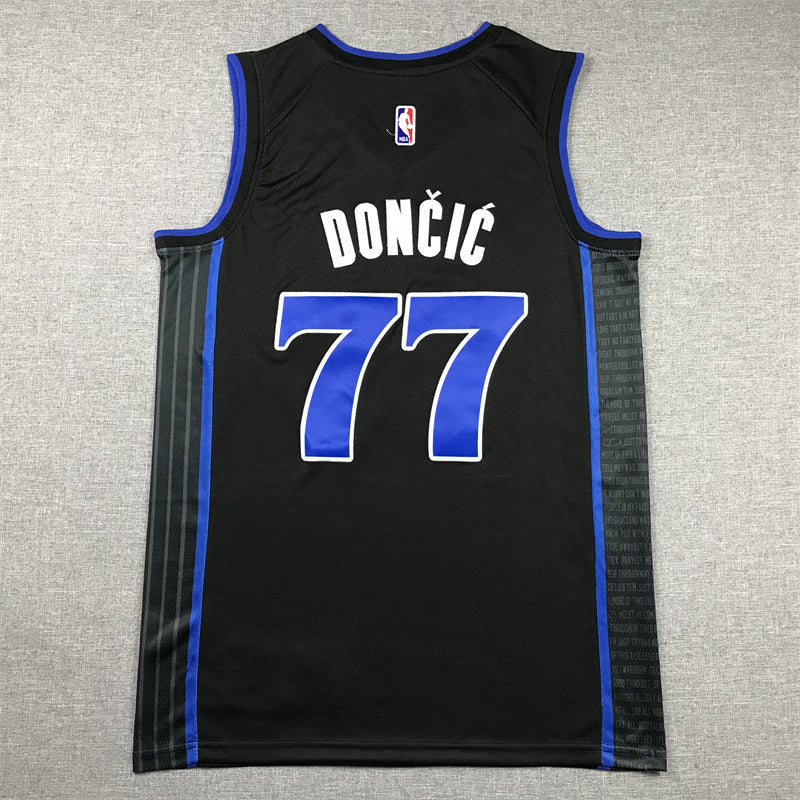 Men's Dallas Mavericks Luka Doncic #77 Black 2023/24 Swingman Jerseys - City Edition