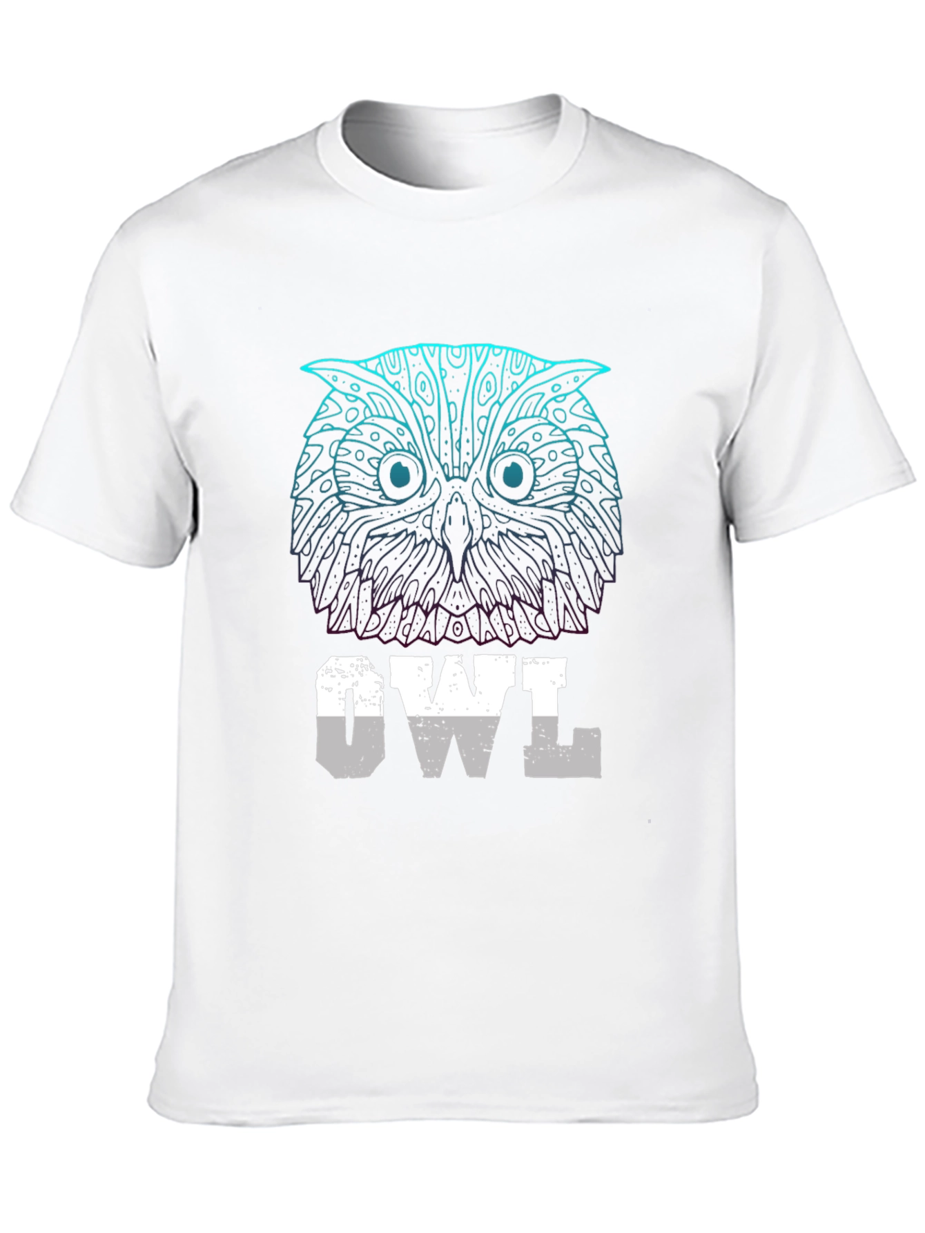 Abstract Owl Graphic Print Mens Black T-Shirt