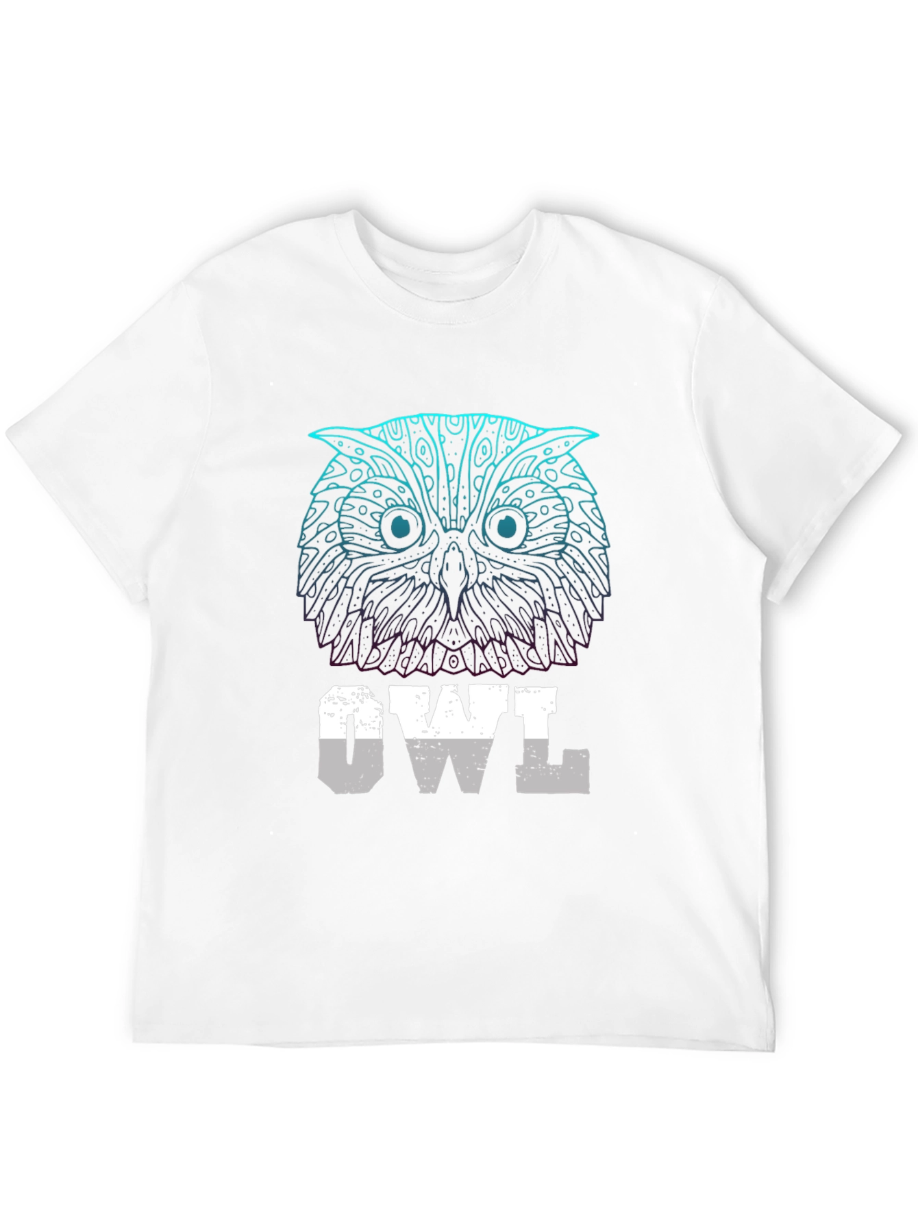 Abstract Owl Graphic Print Mens Black T-Shirt