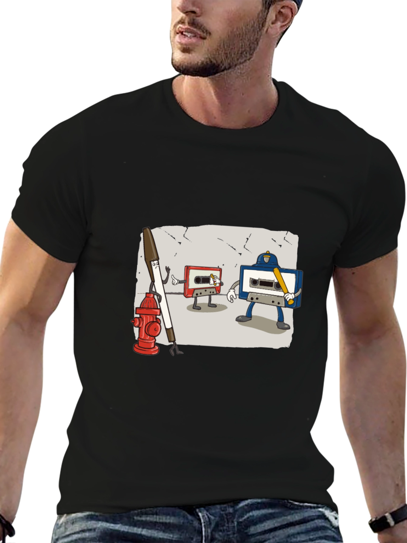 Cassette Tape Street Fight T-Shirt