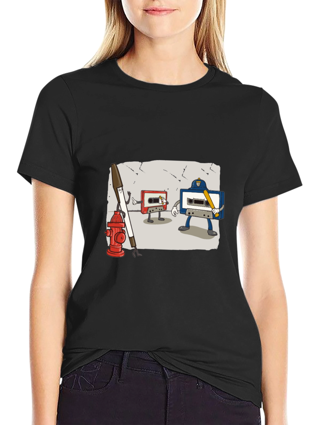 Cassette Tape Street Fight T-Shirt