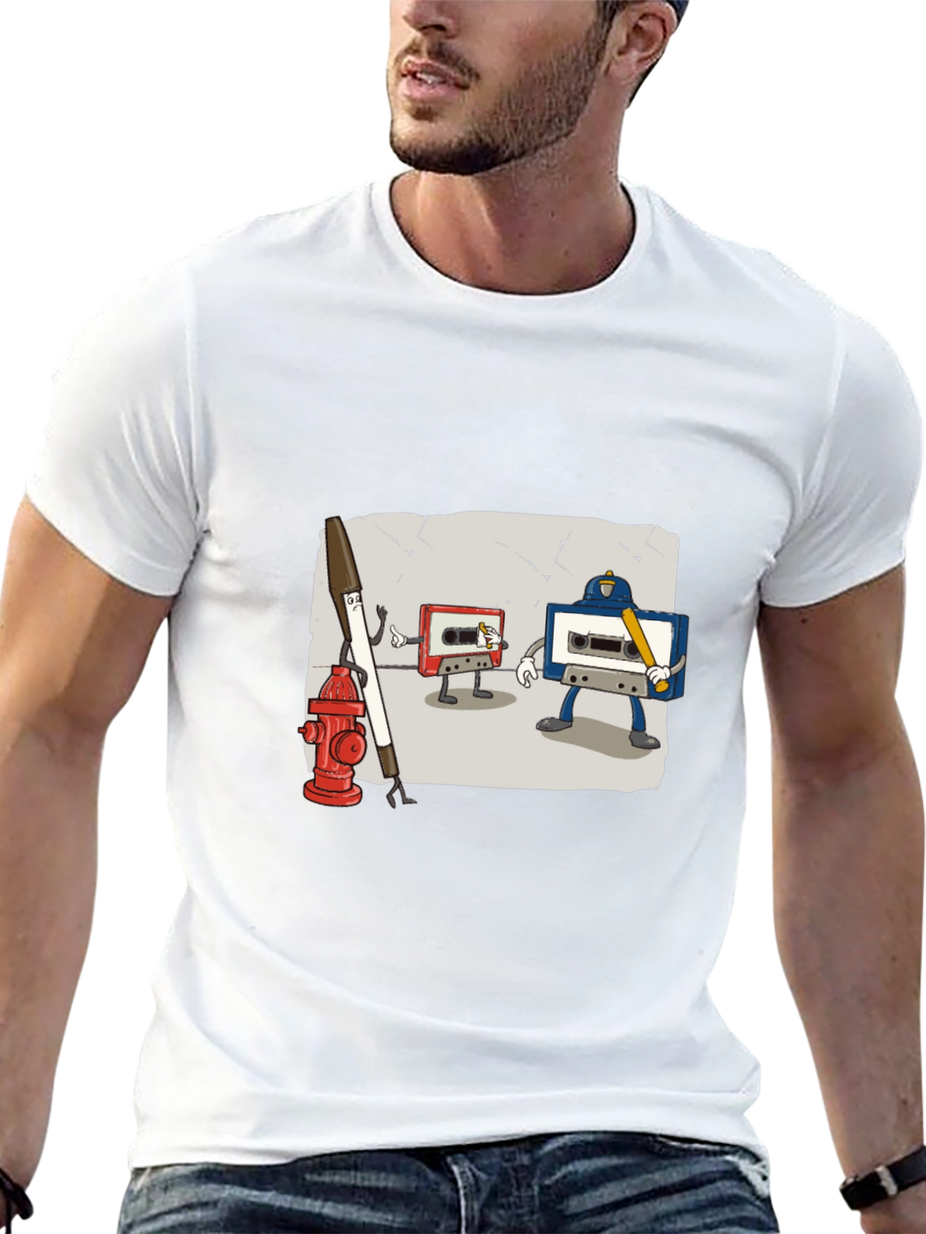 Cassette Tape Street Fight T-Shirt