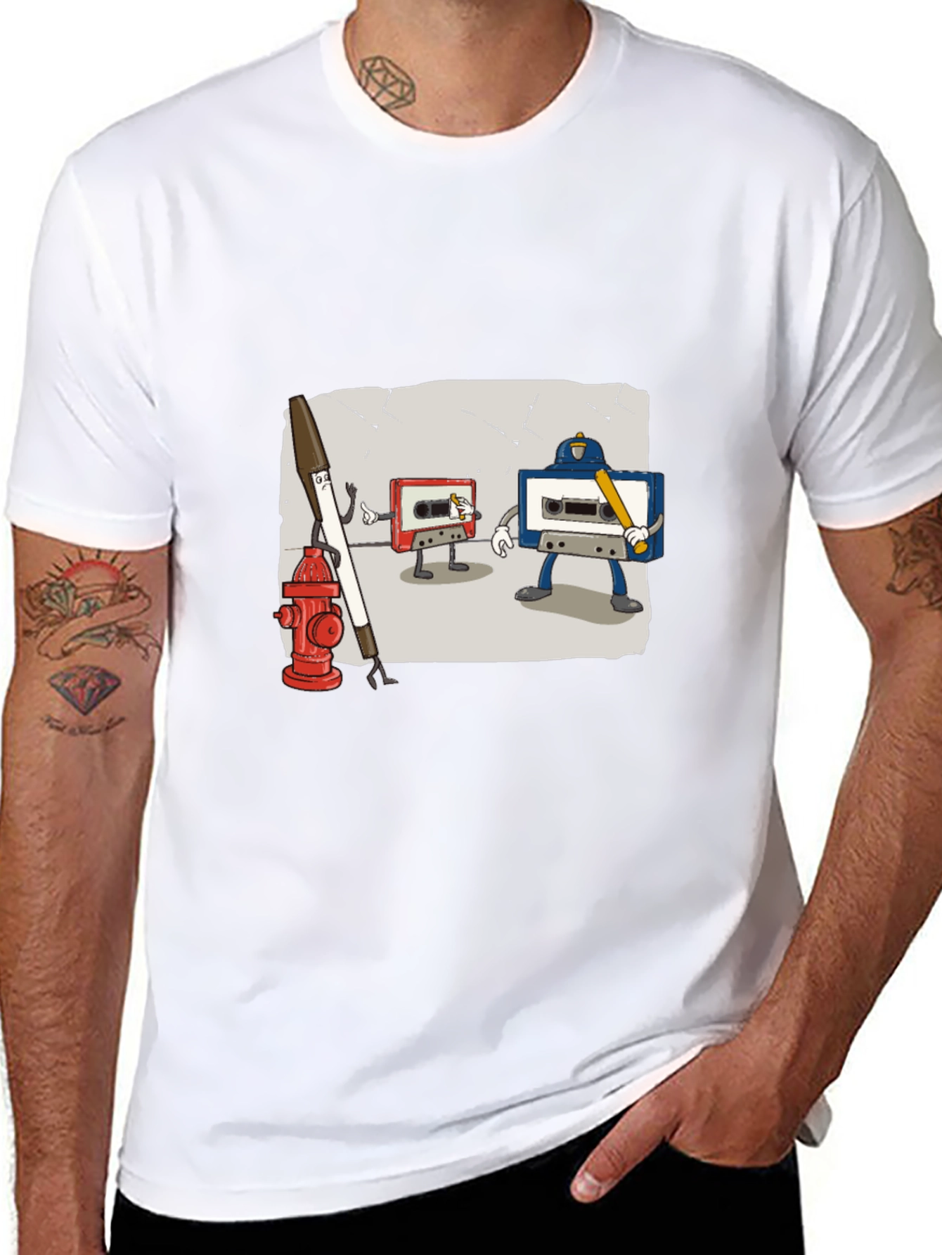 Cassette Tape Street Fight T-Shirt
