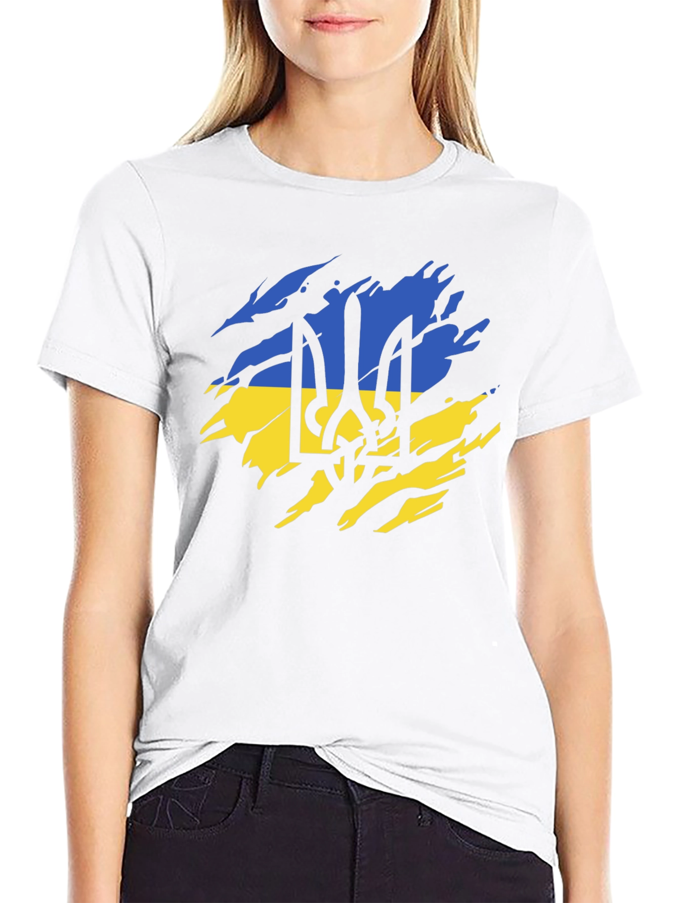 Ukraine Flag Black T-Shirt