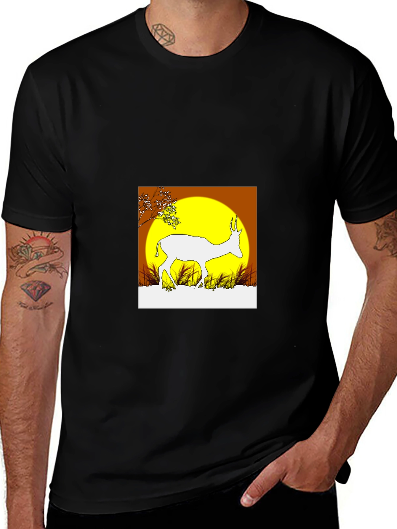 Sunset Antelope Black T-Shirt
