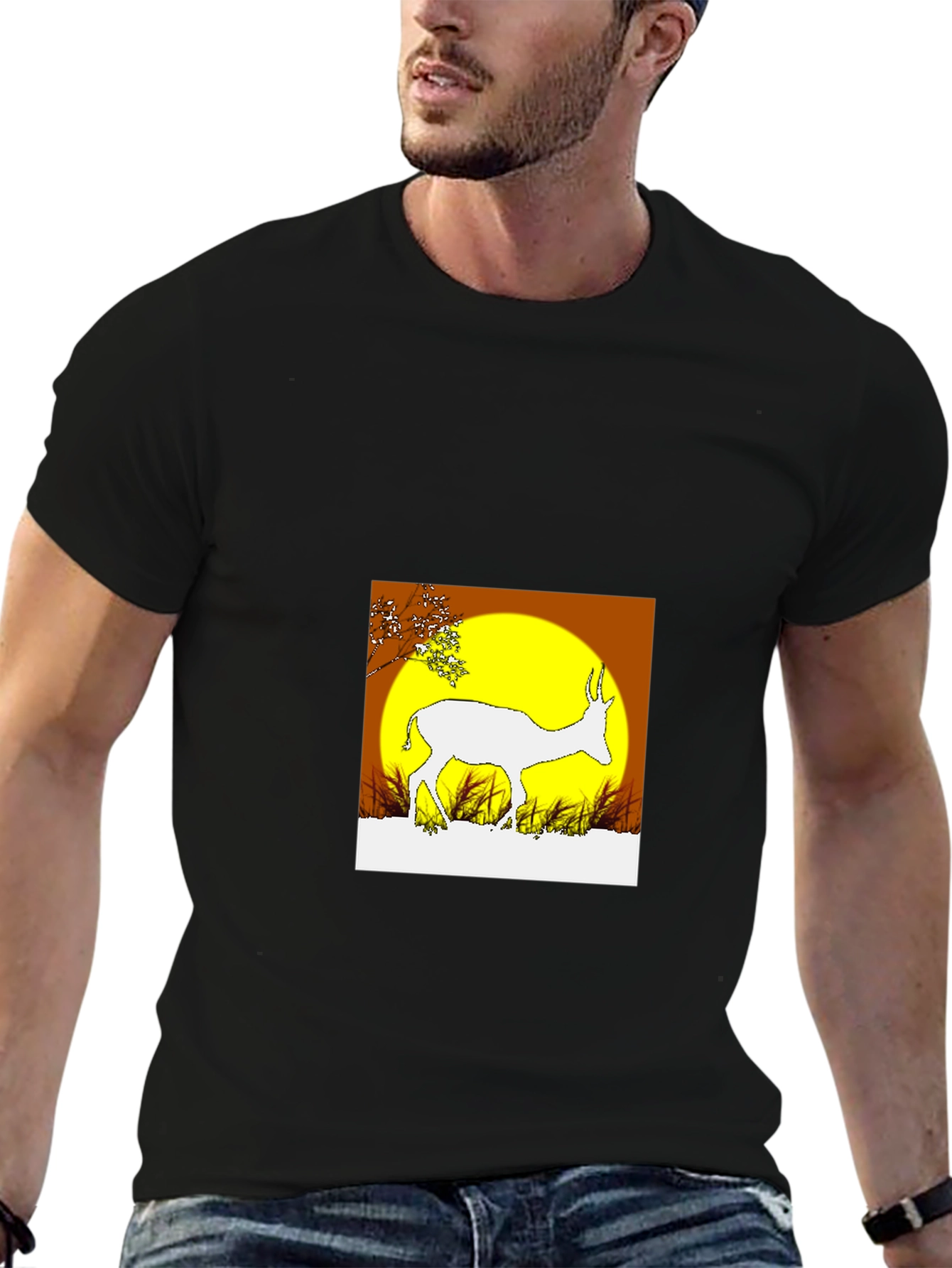 Sunset Antelope Black T-Shirt