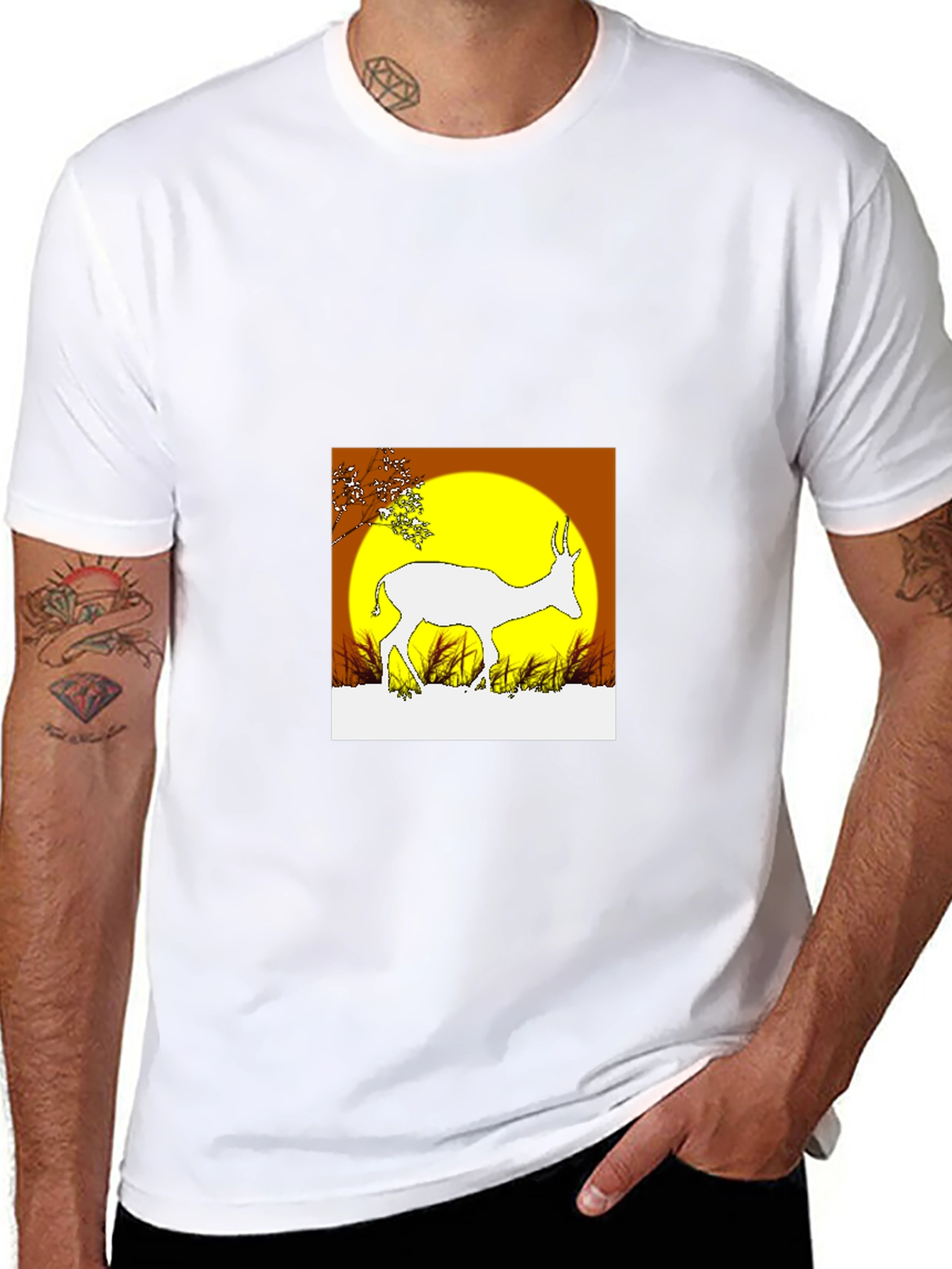 Sunset Antelope Black T-Shirt