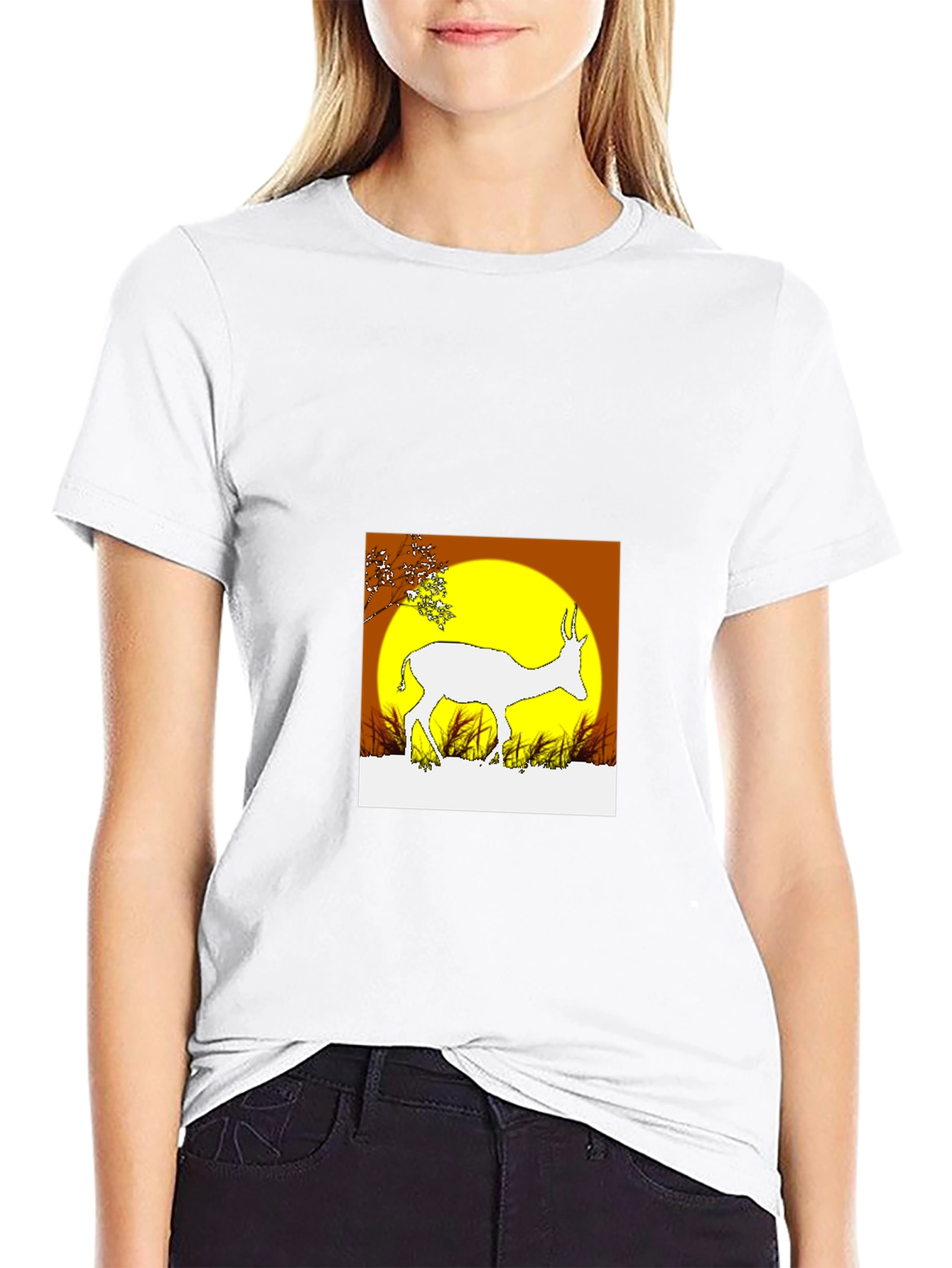 Sunset Antelope Black T-Shirt