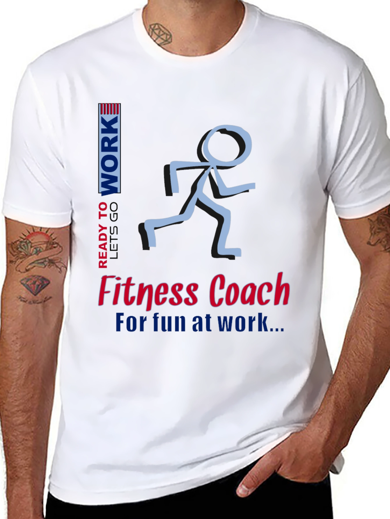 Fitness Coach T-Shirt - Ready To Work Design