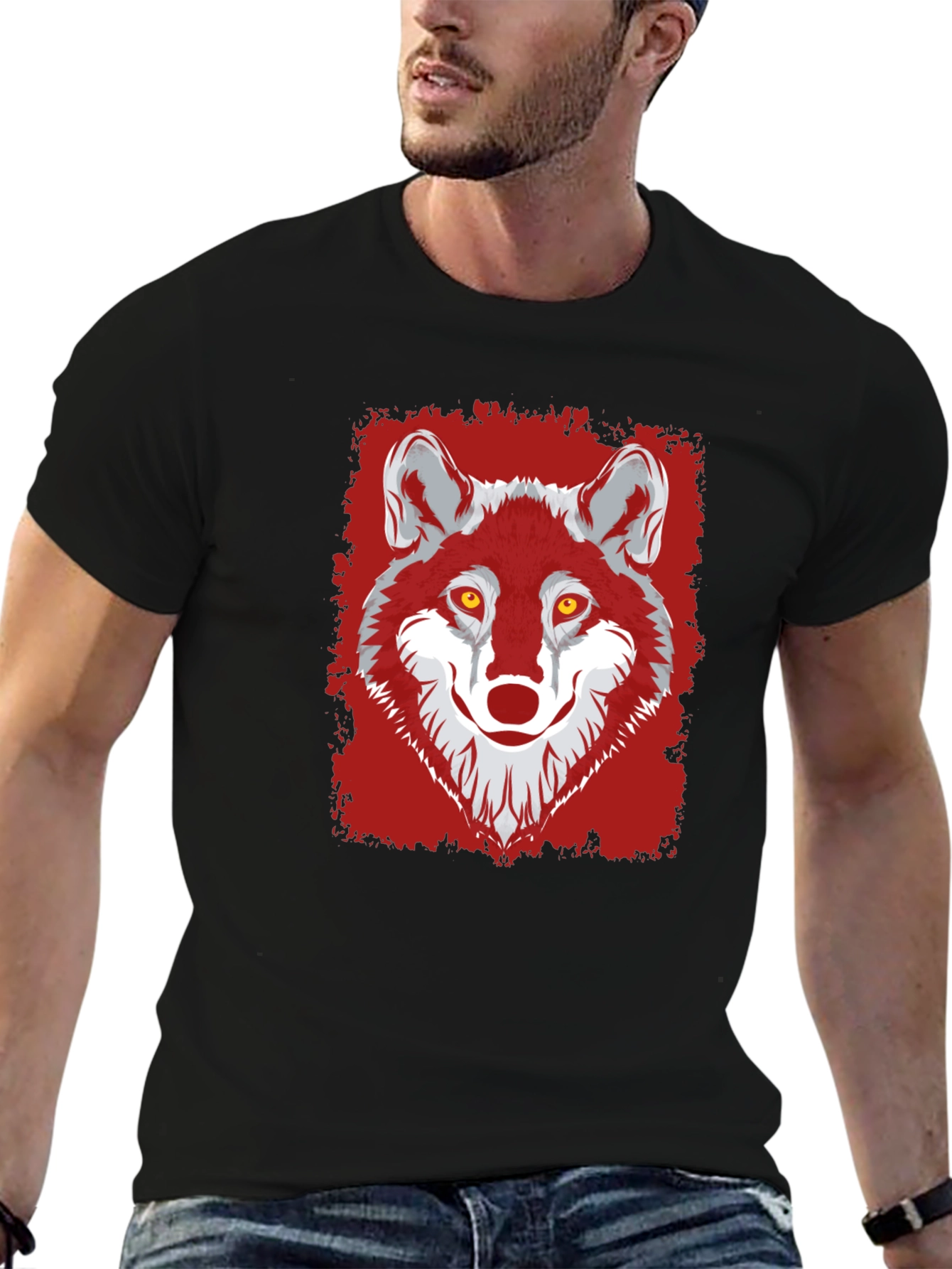 Wolf Graphic Tee - Mens Black T-Shirt