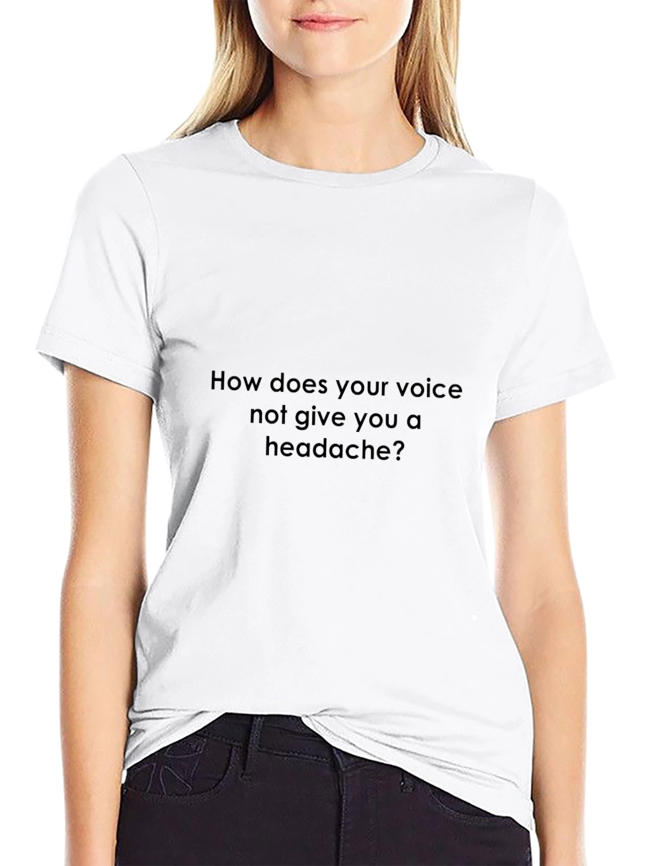 Funny Black T-Shirt - How Does Your Voice?
