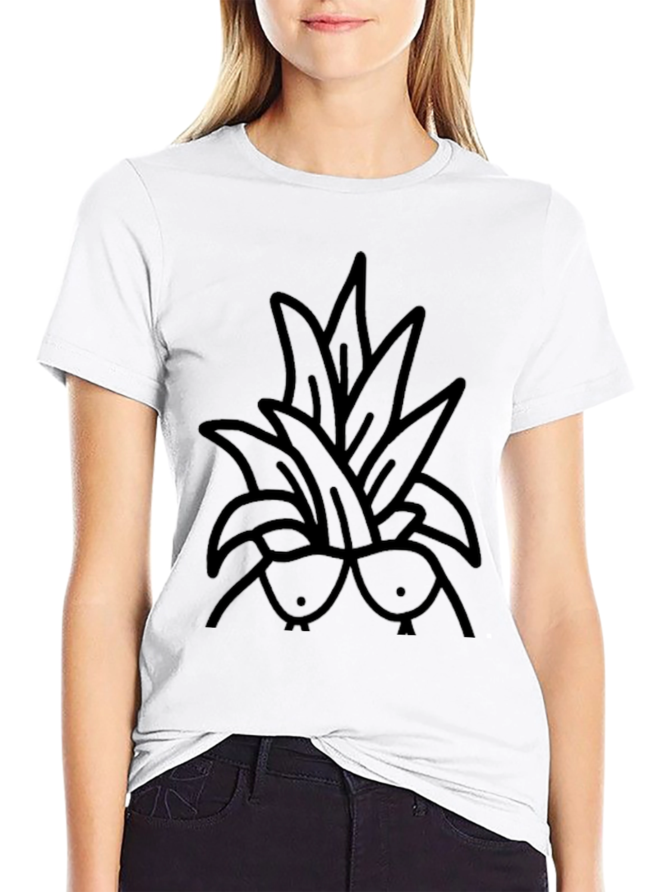 Funny Pineapple Boobies T-Shirt - Black