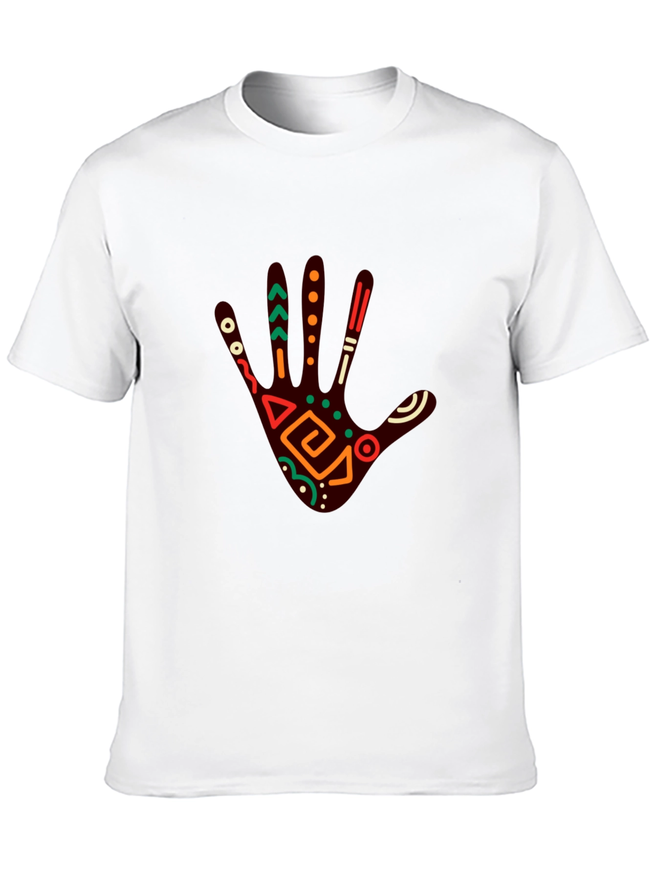 Tribal Hand Print Graphic Tee - Black