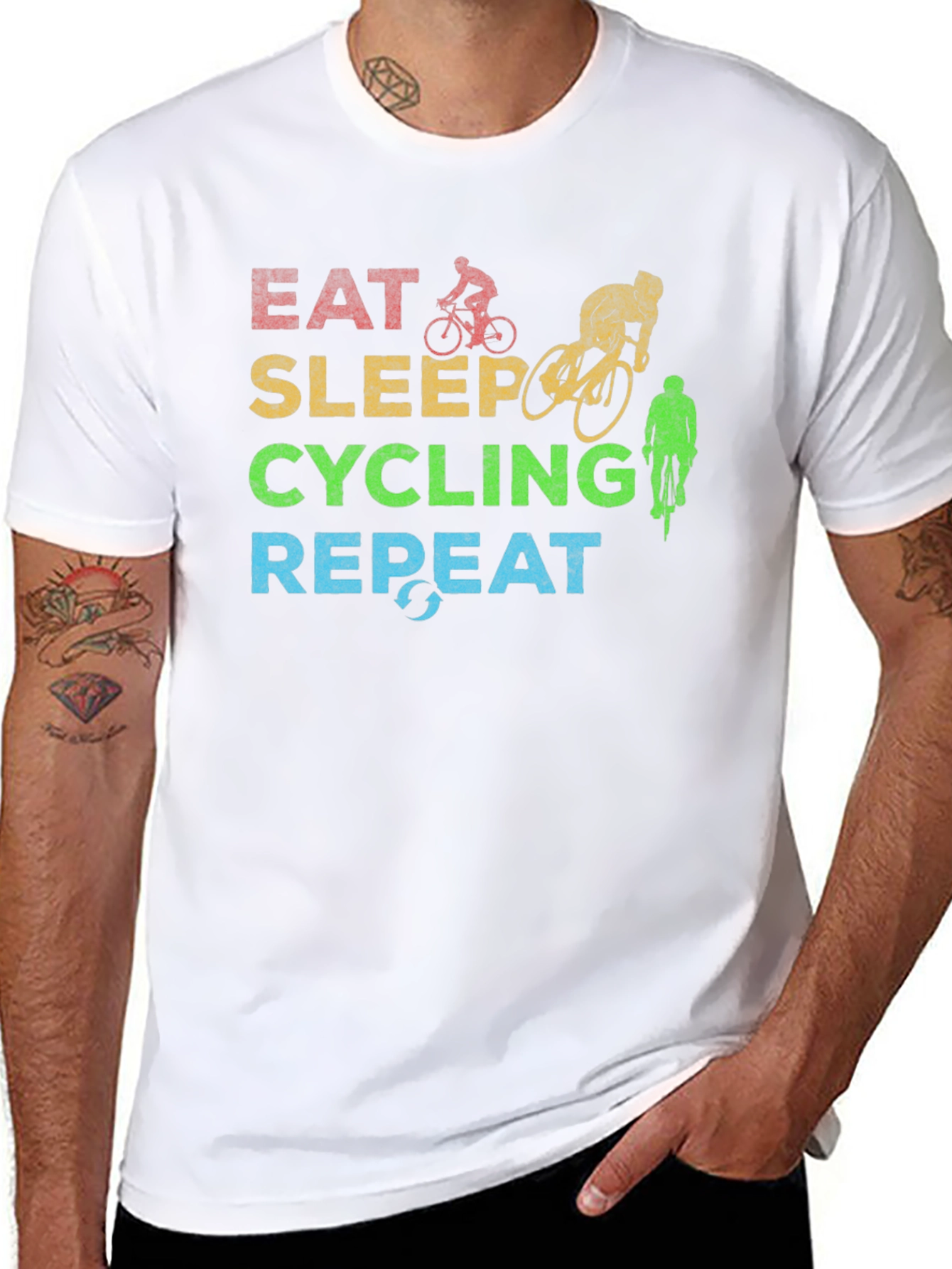 Eat Sleep Cycling Repeat Graphic Tee