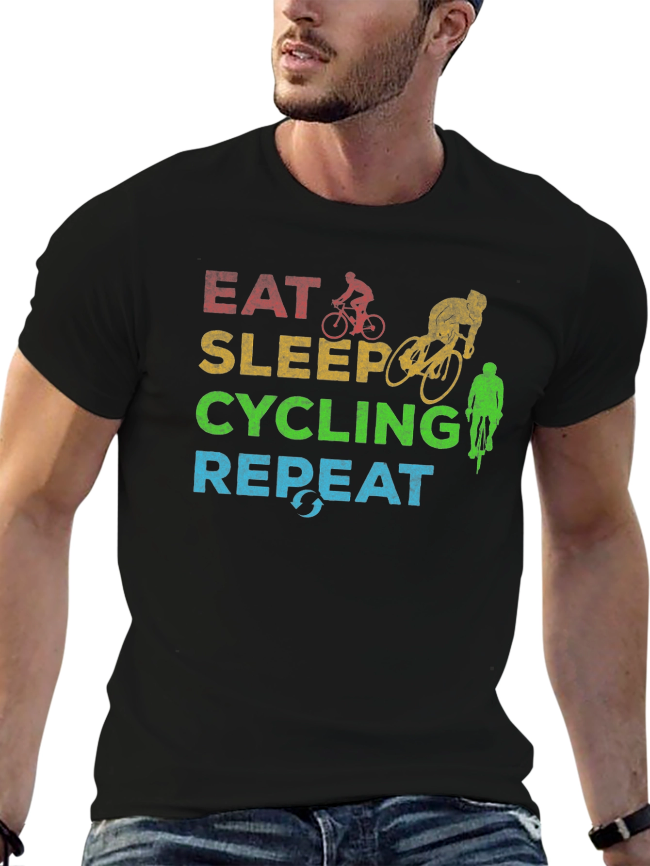 Eat Sleep Cycling Repeat Graphic Tee