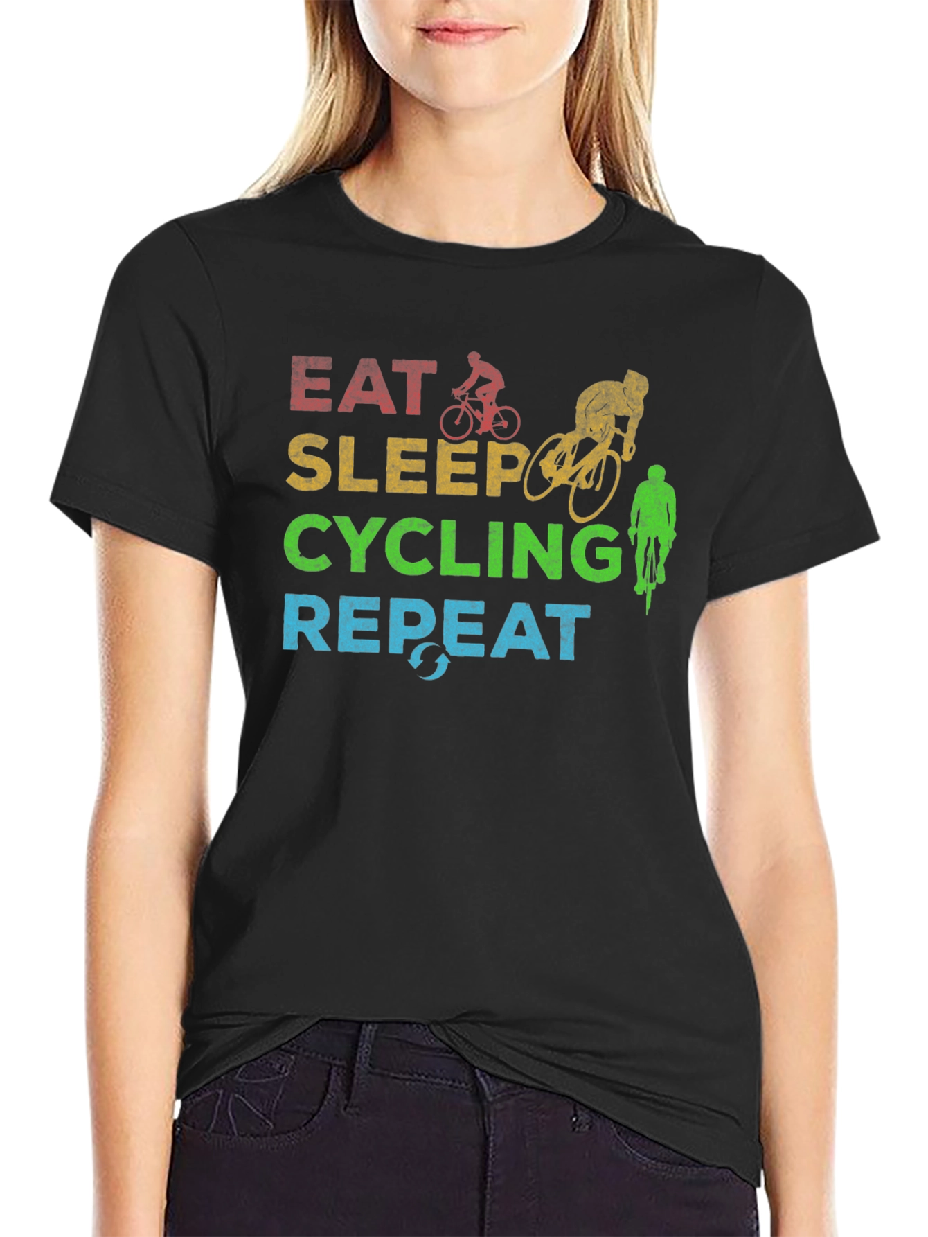 Eat Sleep Cycling Repeat Graphic Tee