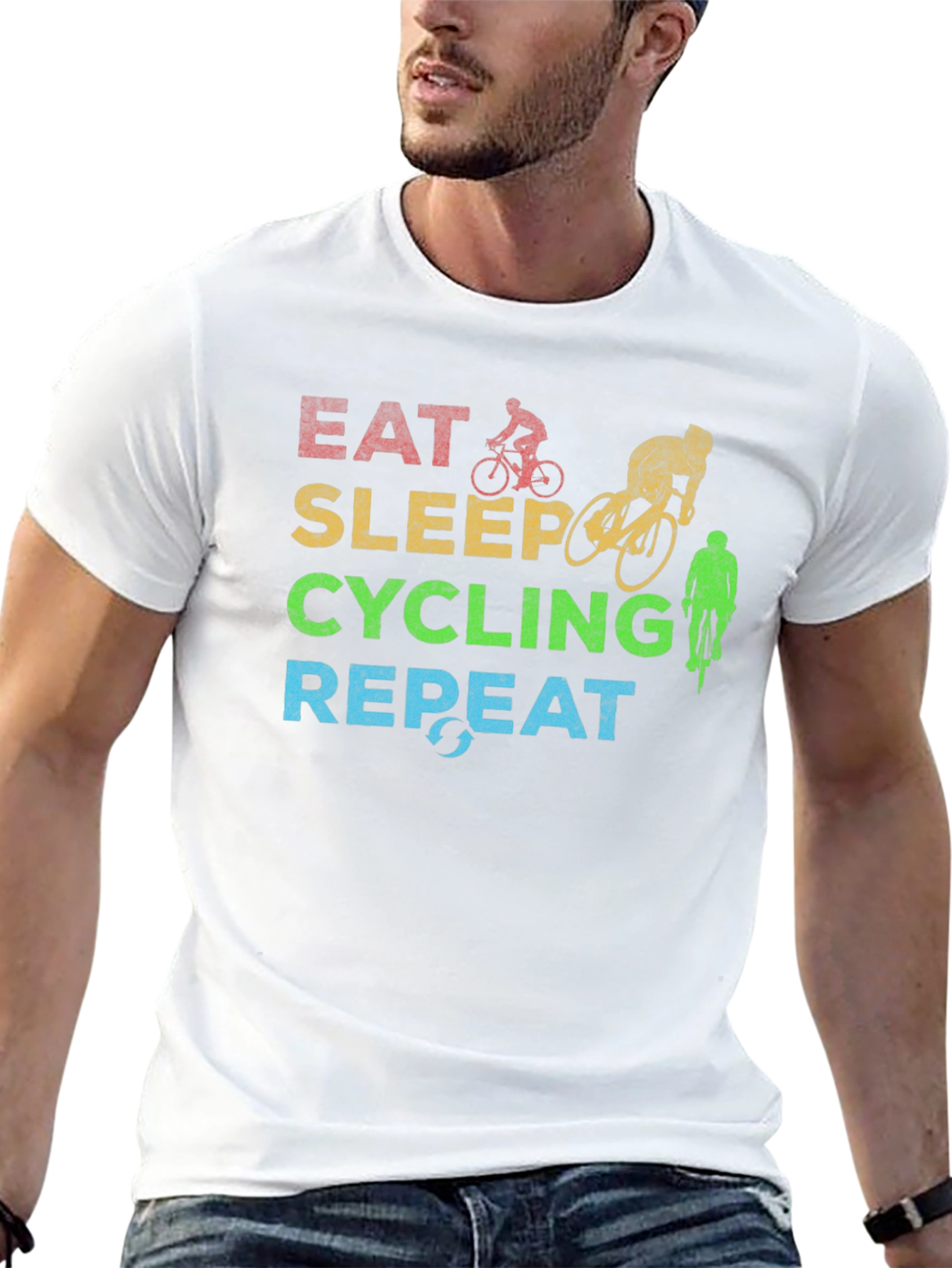 Eat Sleep Cycling Repeat Graphic Tee