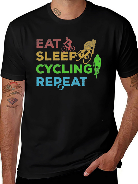 Eat Sleep Cycling Repeat Graphic Tee